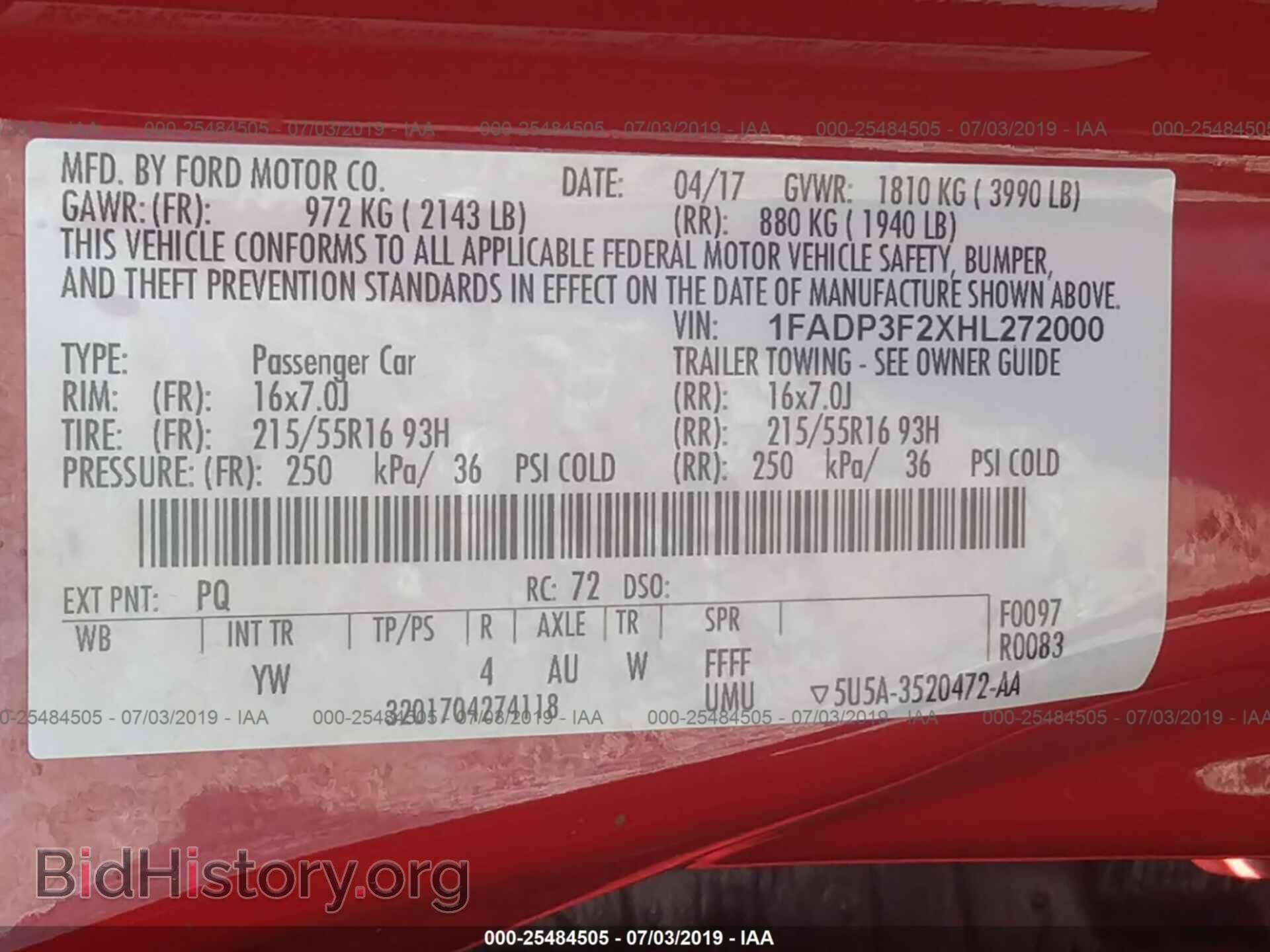 2017 FORD FOCUS - VIN: 1FADP3F2XHL272000 - Photo 9