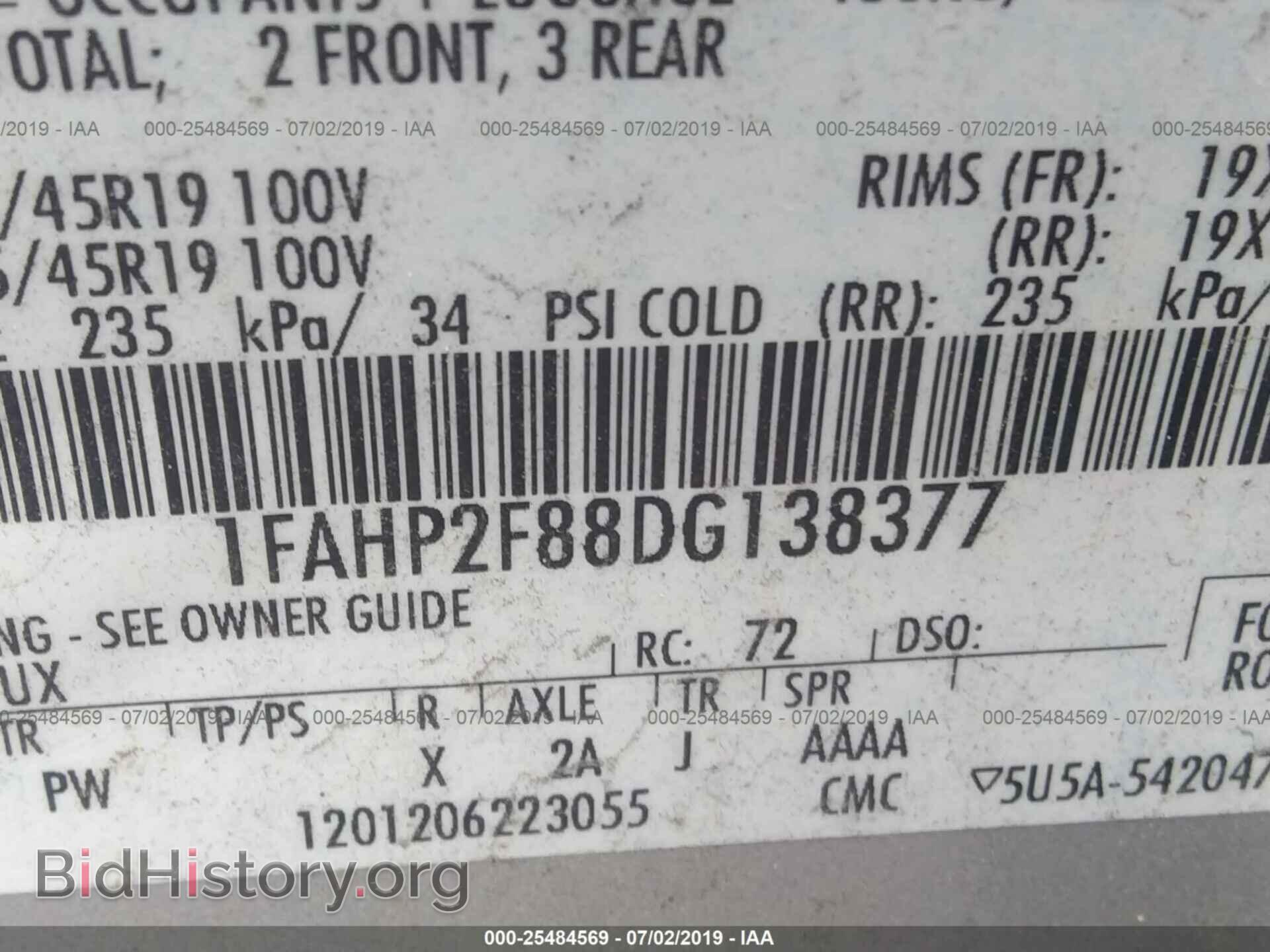2013 FORD TAURUS - VIN: 1FAHP2F88DG138377 - Фото 9