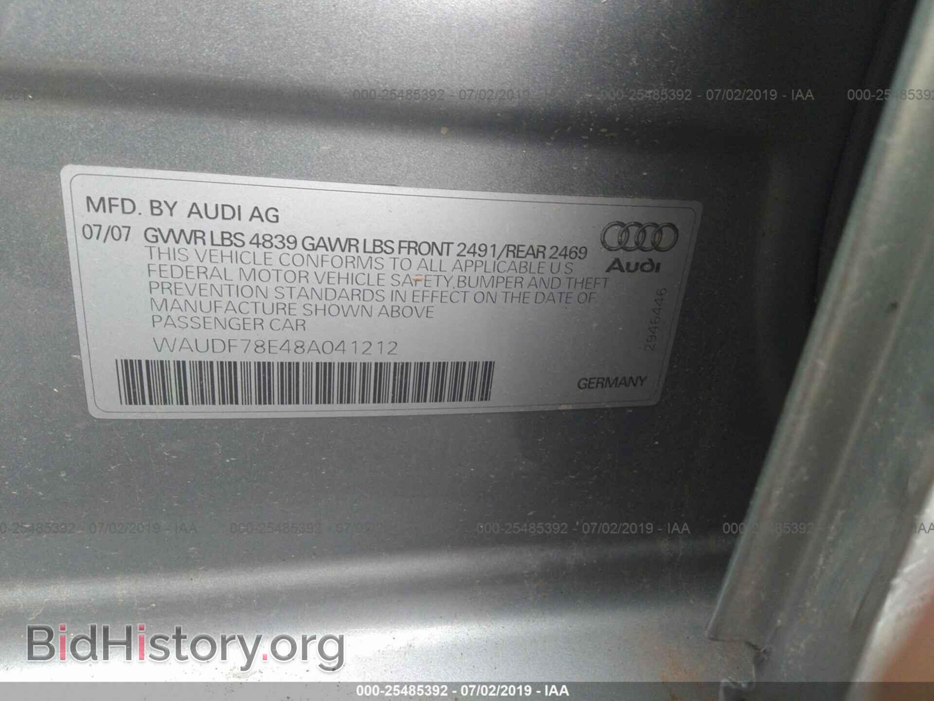 2008 AUDI A4 - VIN: WAUDF78E48A041212 - Photo 9