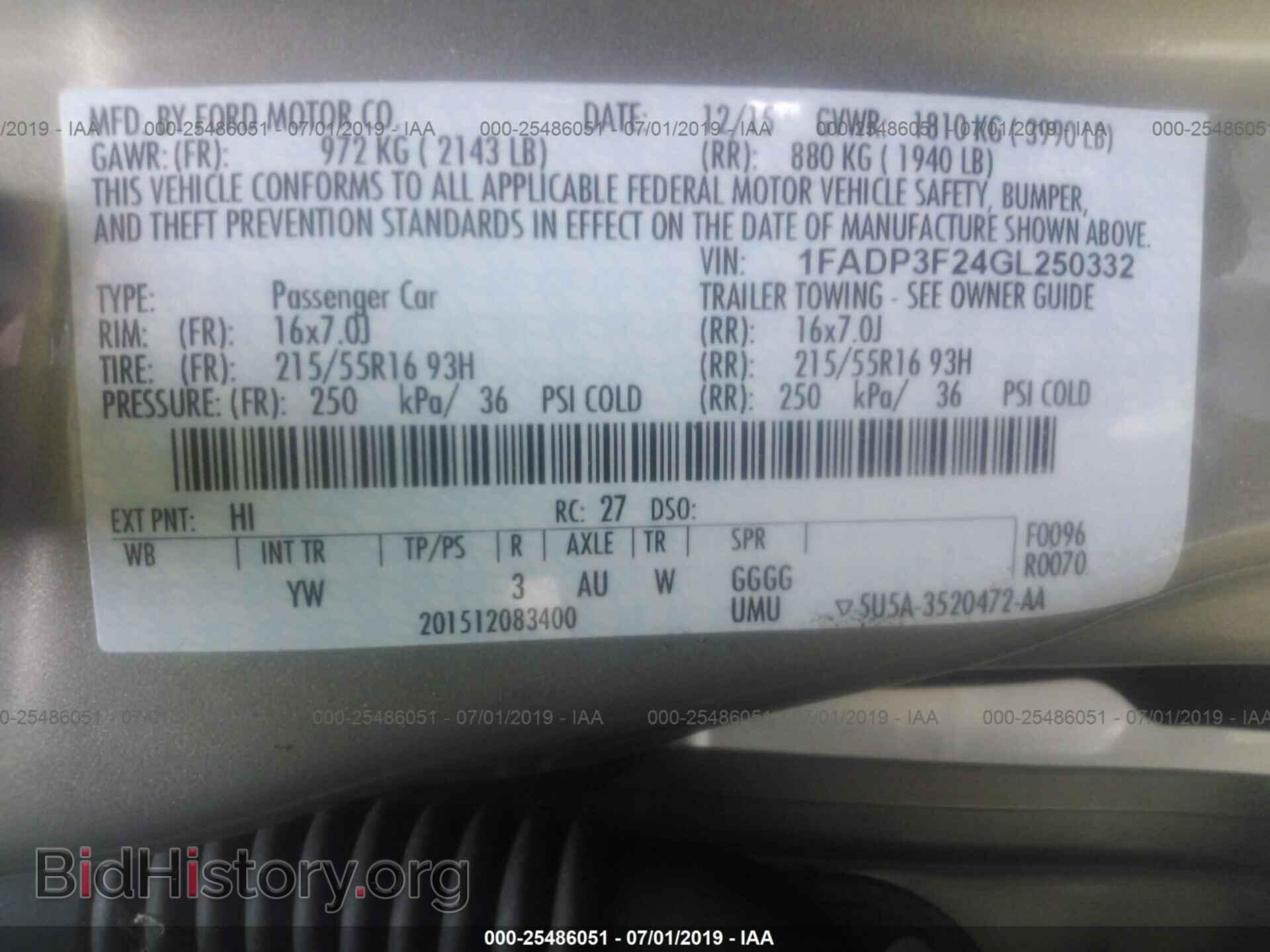 2016 FORD FOCUS - VIN: 1FADP3F24GL250332 - Фото 9
