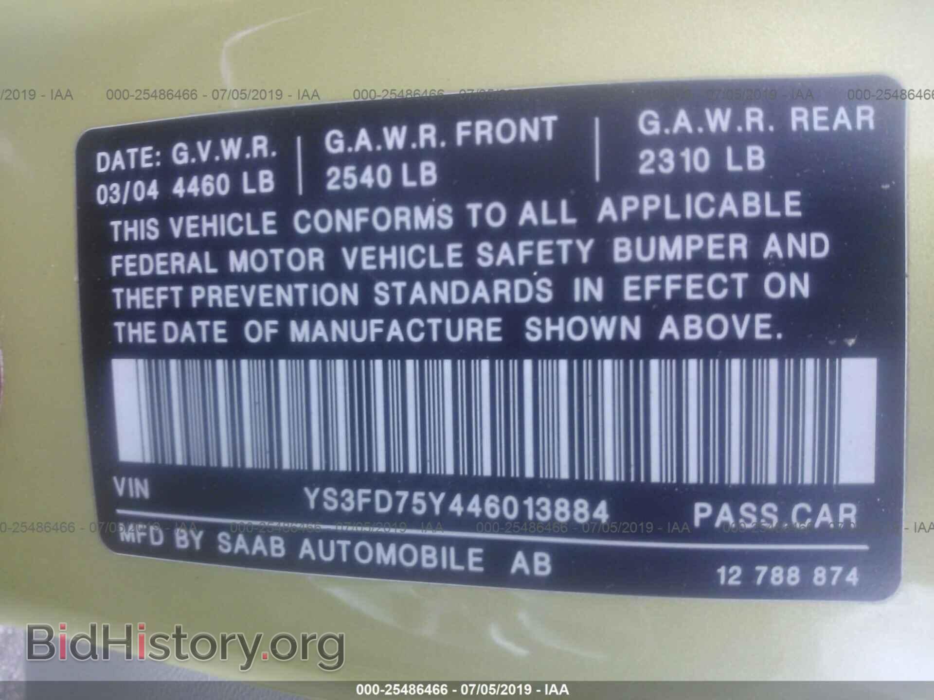 2004 SAAB 9-3 - VIN: YS3FD75Y446013884 - Photo 9