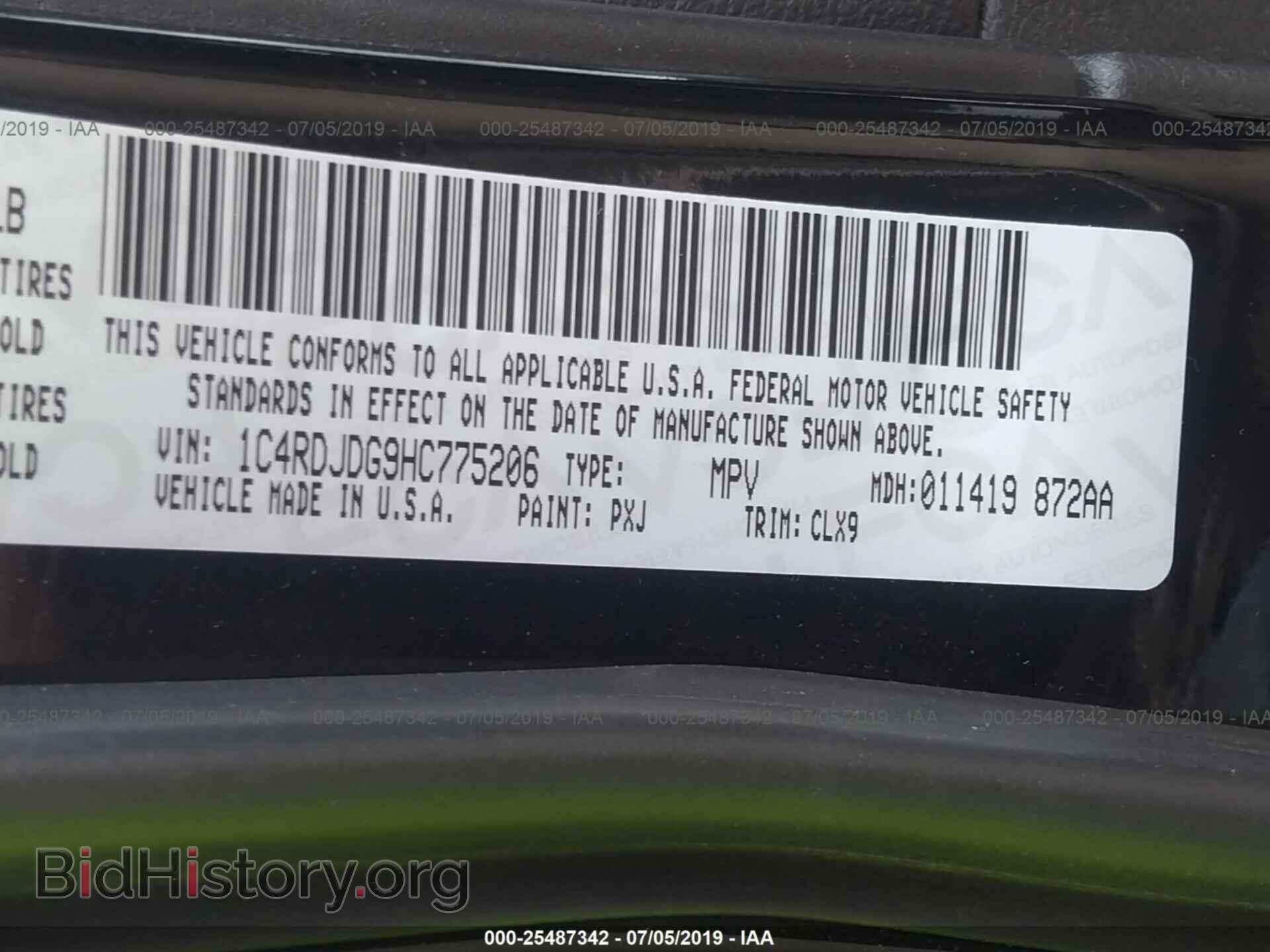 2017 DODGE DURANGO - VIN: 1C4RDJDG9HC775206 - Фото 9