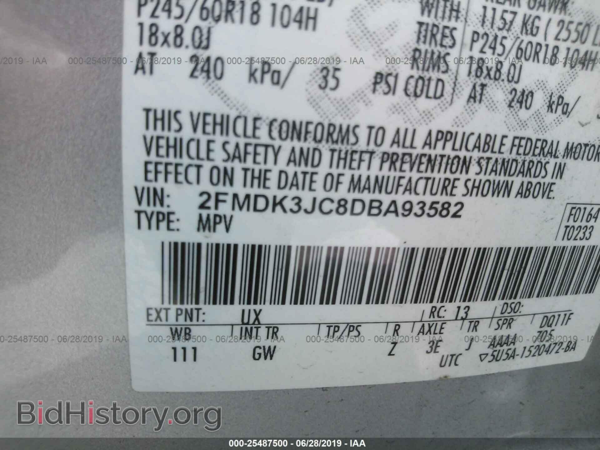 2013 FORD EDGE - VIN: 2FMDK3JC8DBA93582 - Фото 9