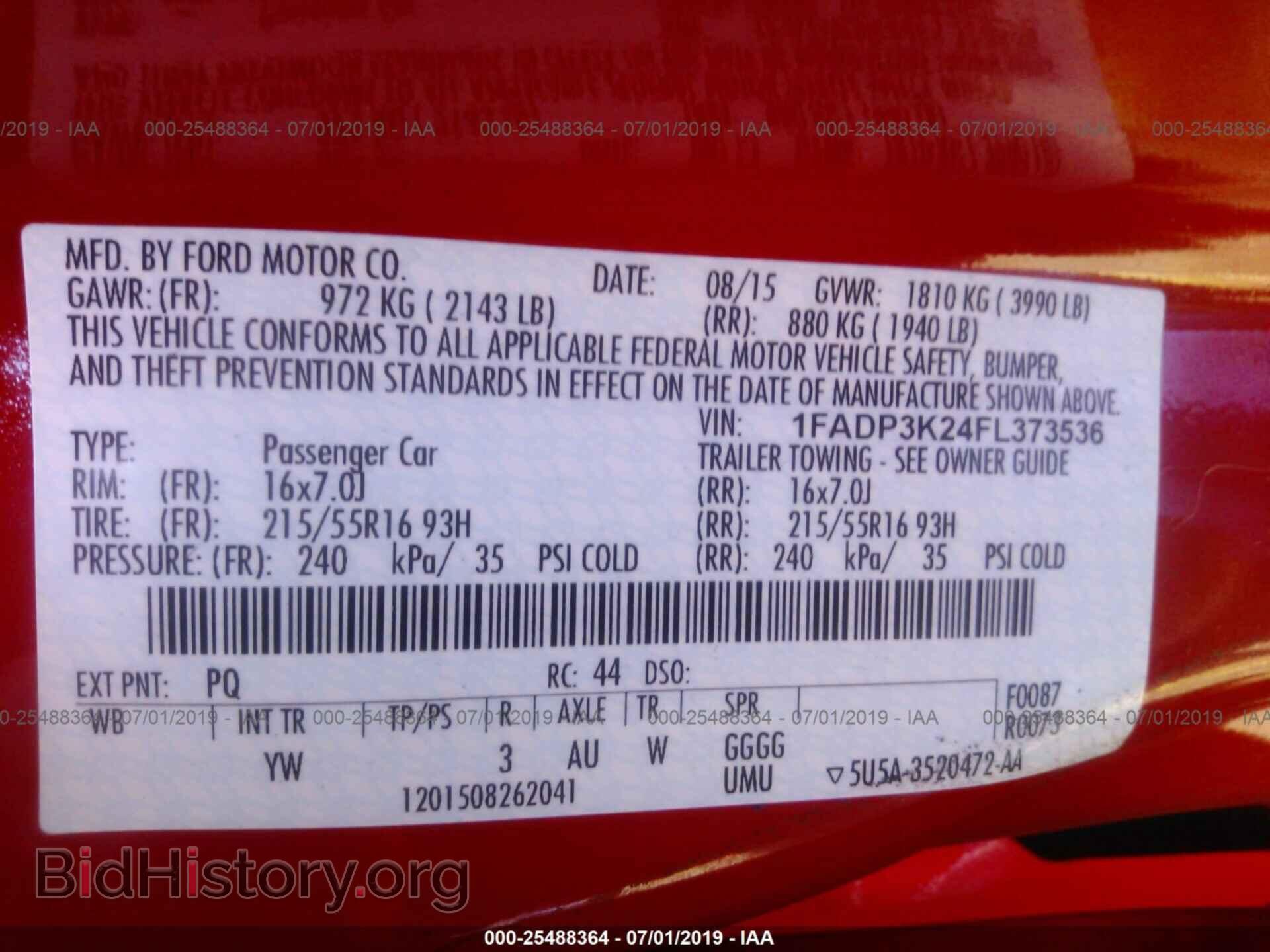 2015 FORD FOCUS - VIN: 1FADP3K24FL373536 - Фото 9