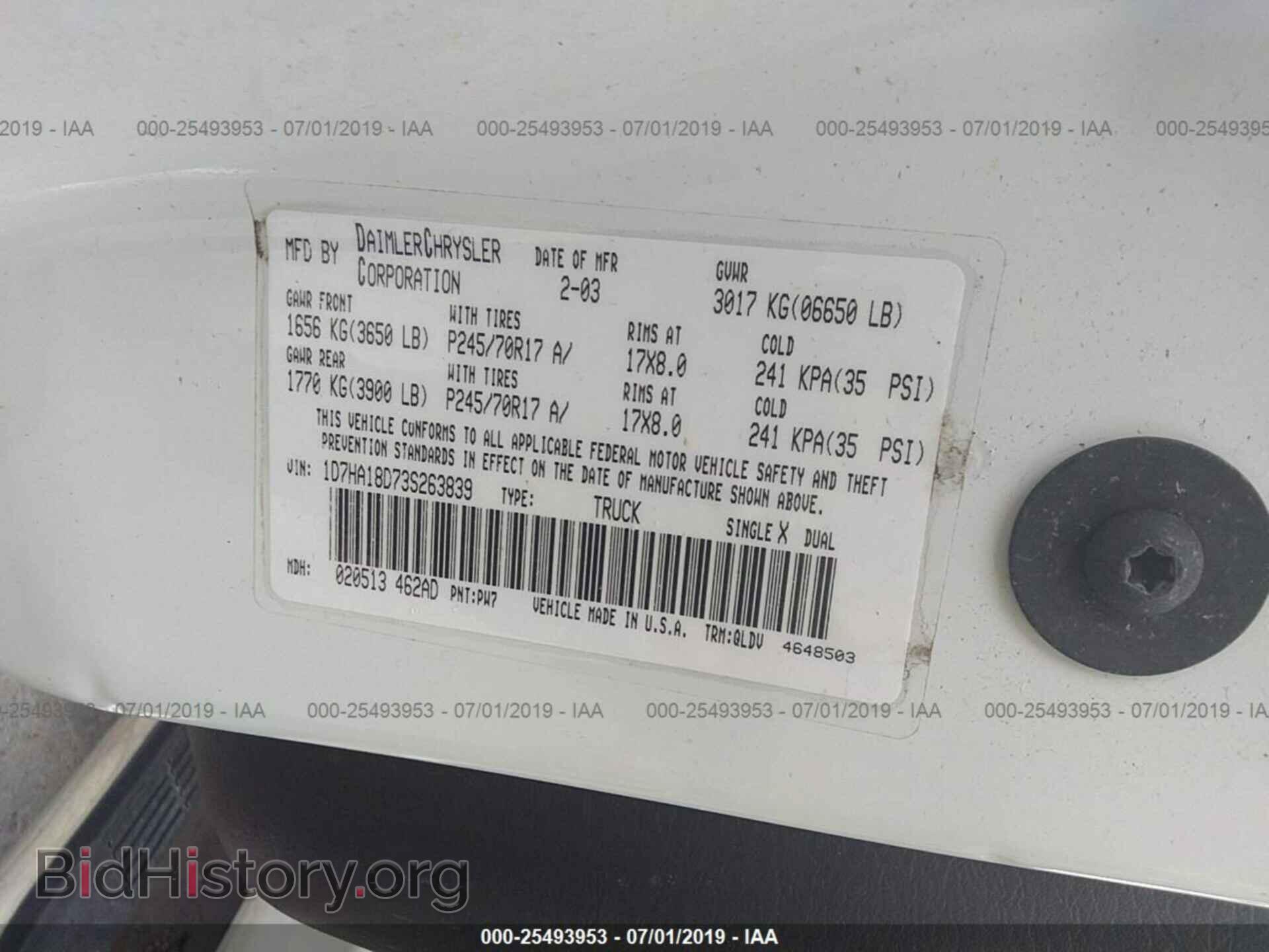 2003 DODGE RAM 1500 - VIN: 1D7HA18D73S263839 - Photo 9