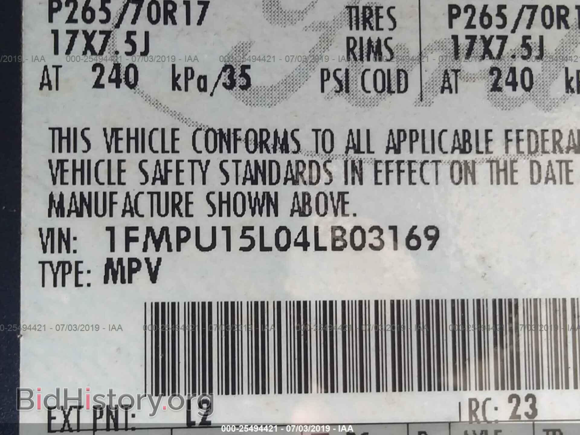 2004 FORD EXPEDITION - VIN: 1FMPU15L04LB03169 - Фото 9