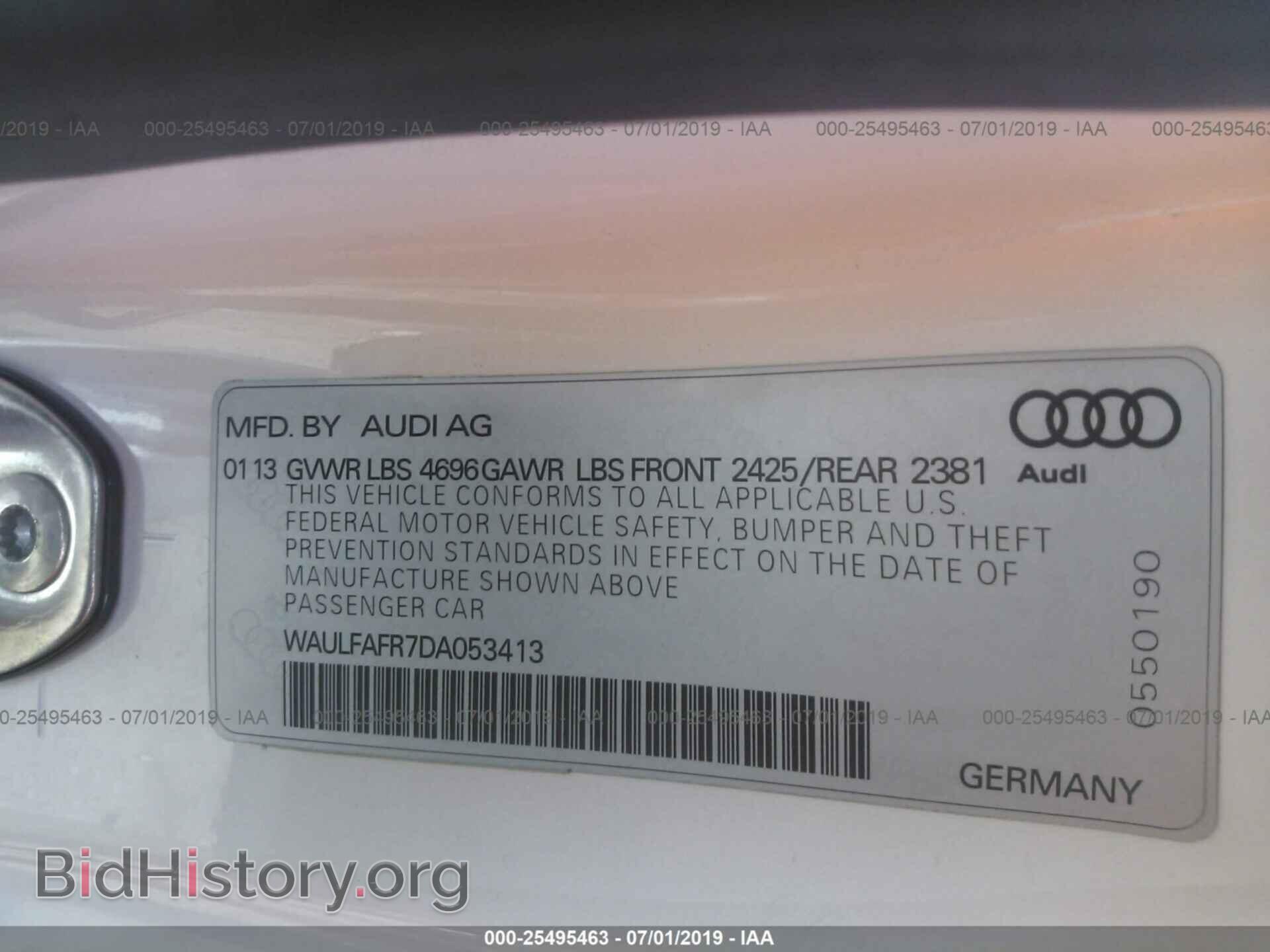 2013 AUDI A5 - VIN: WAULFAFR7DA053413 - Фото 9