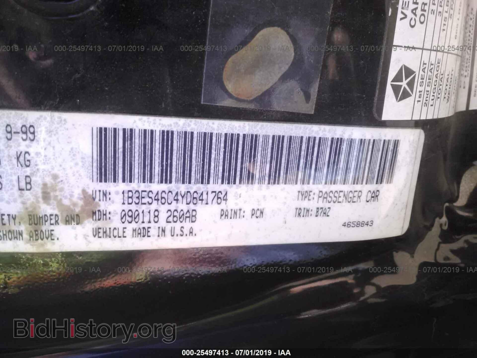 2000 DODGE NEON - VIN: 1B3ES46C4YD641764 - Photo 9