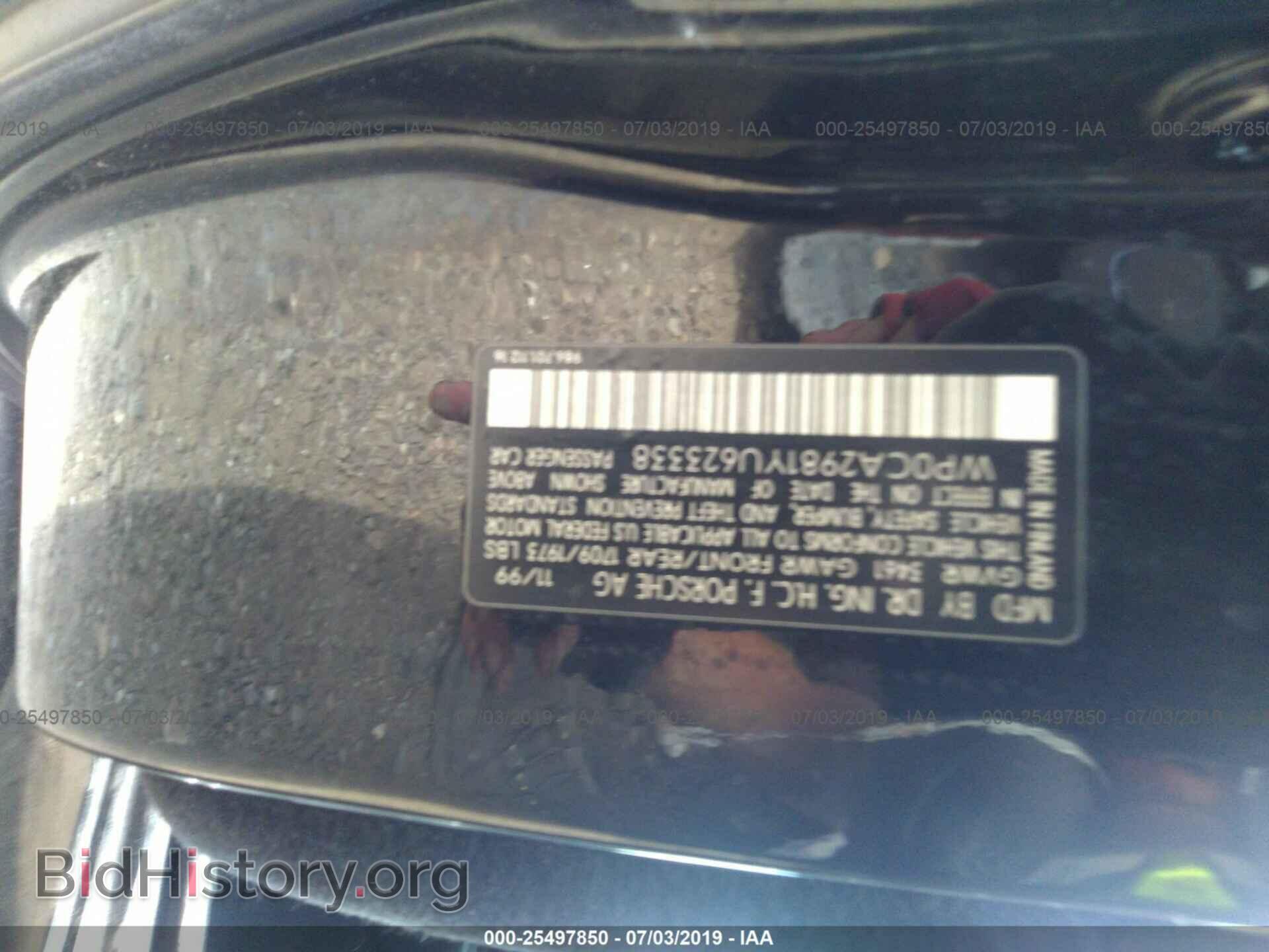 2000 PORSCHE BOXSTER - VIN: WP0CA2981YU623338 - Фото 9
