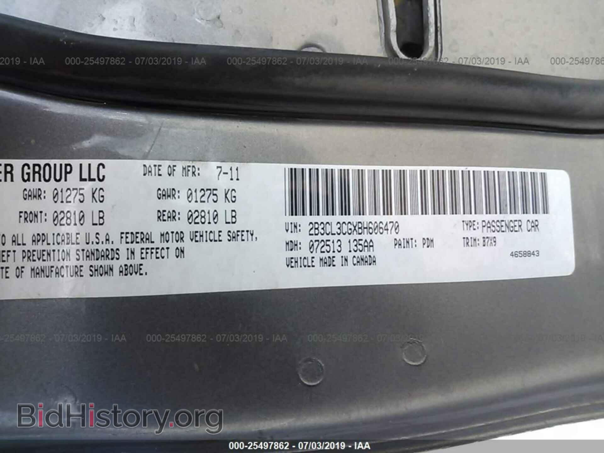 2011 DODGE CHARGER - VIN: 2B3CL3CGXBH606470 - Фото 9