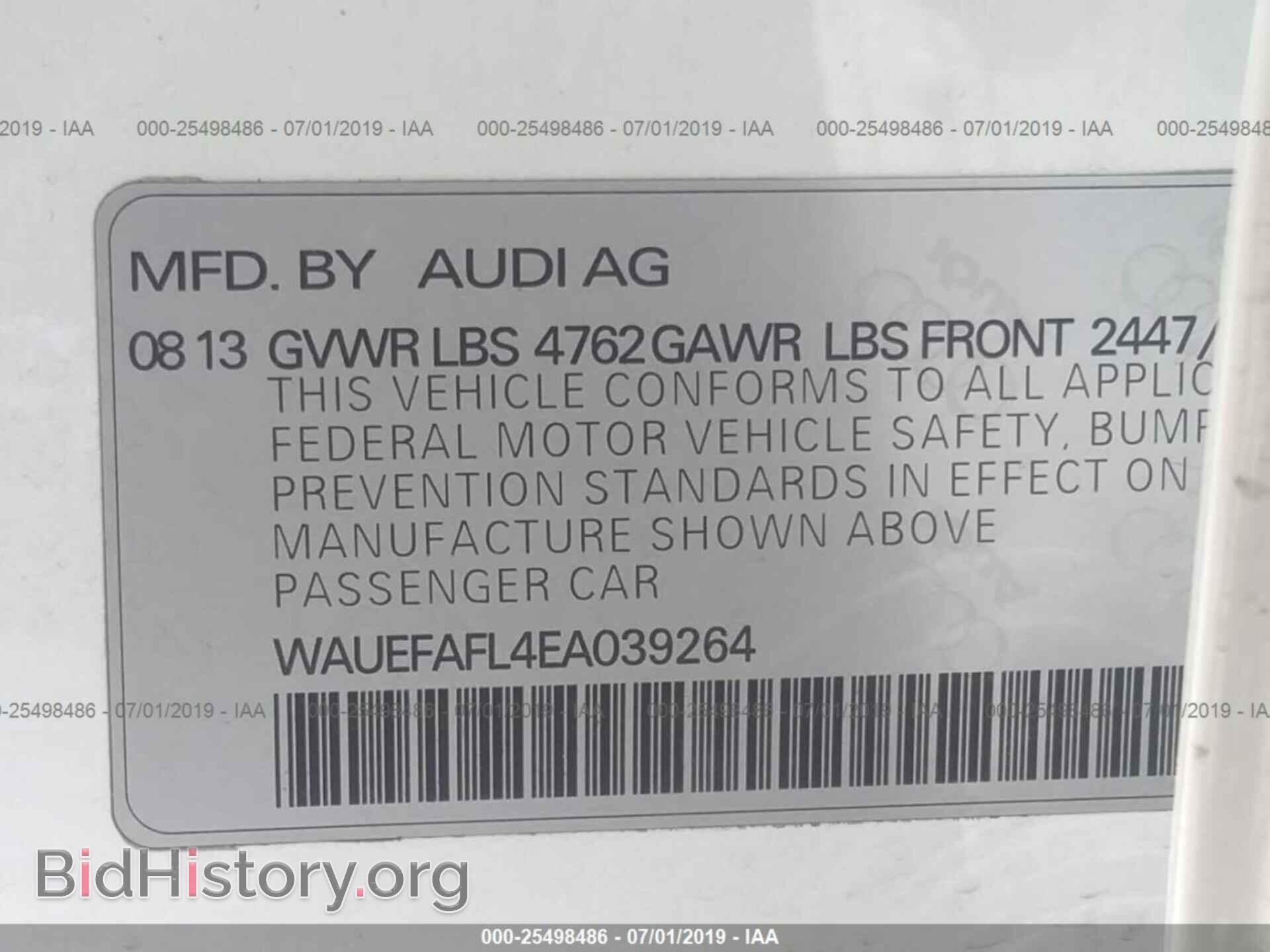 2014 AUDI A4 - VIN: WAUEFAFL4EA039264 - Photo 9