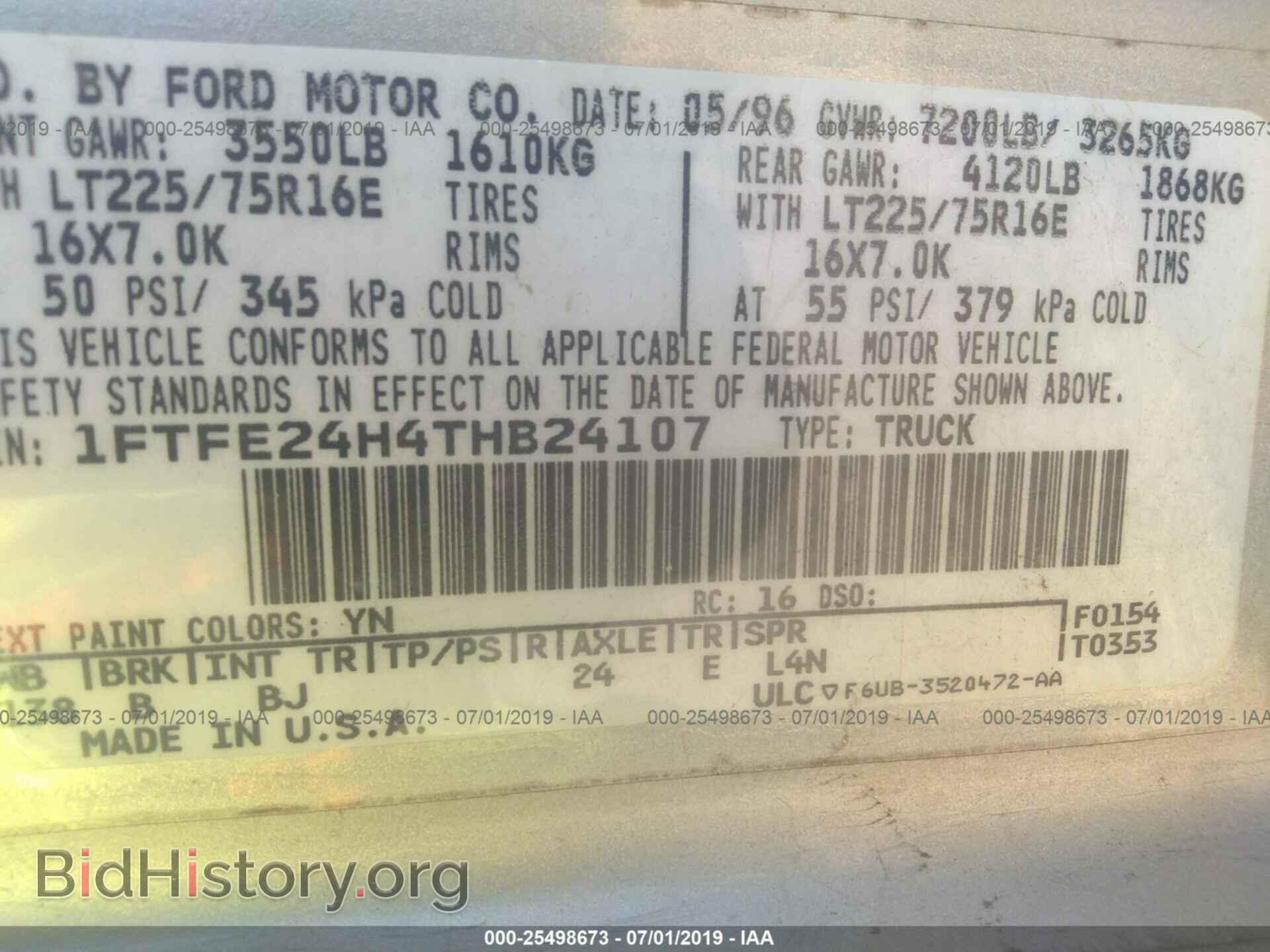 1996 FORD ECONOLINE - VIN: 1FTFE24H4THB24107 - Photo 9