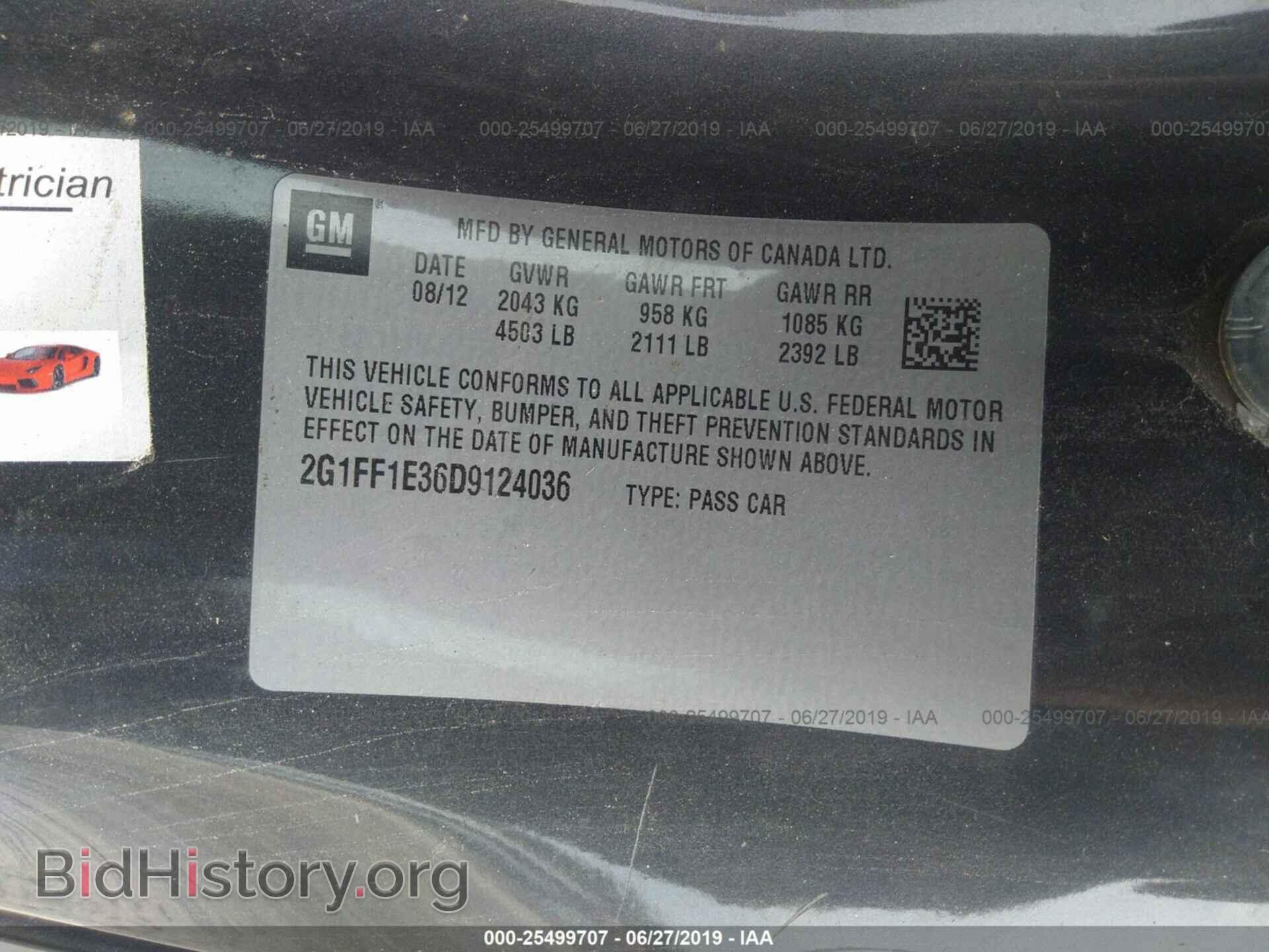 2013 CHEVROLET CAMARO - VIN: 2G1FF1E36D9124036 - Фото 9