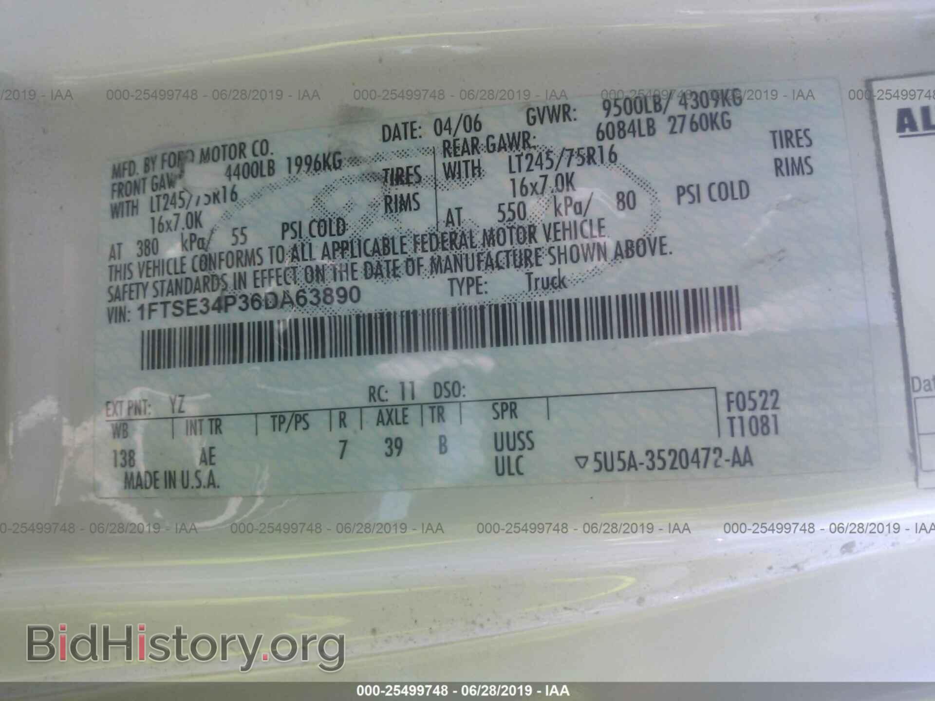 2006 FORD ECONOLINE - VIN: 1FTSE34P36DA63890 - Фото 9