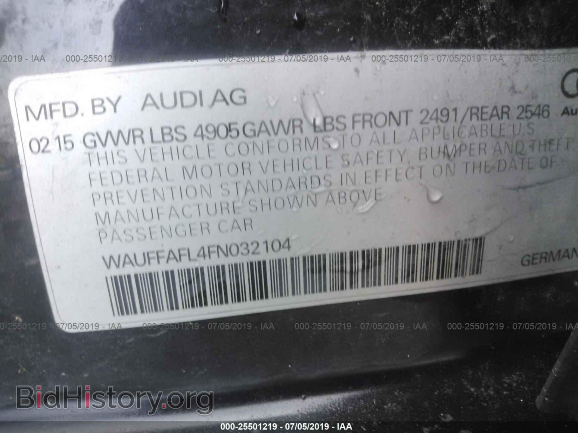 2015 AUDI A4 - VIN: WAUFFAFL4FN032104 - Photo 9