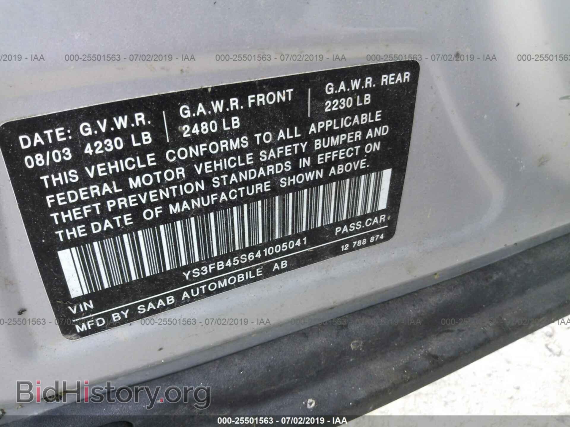 2004 SAAB 9-3 - VIN: YS3FB45S641005041 - Photo 9