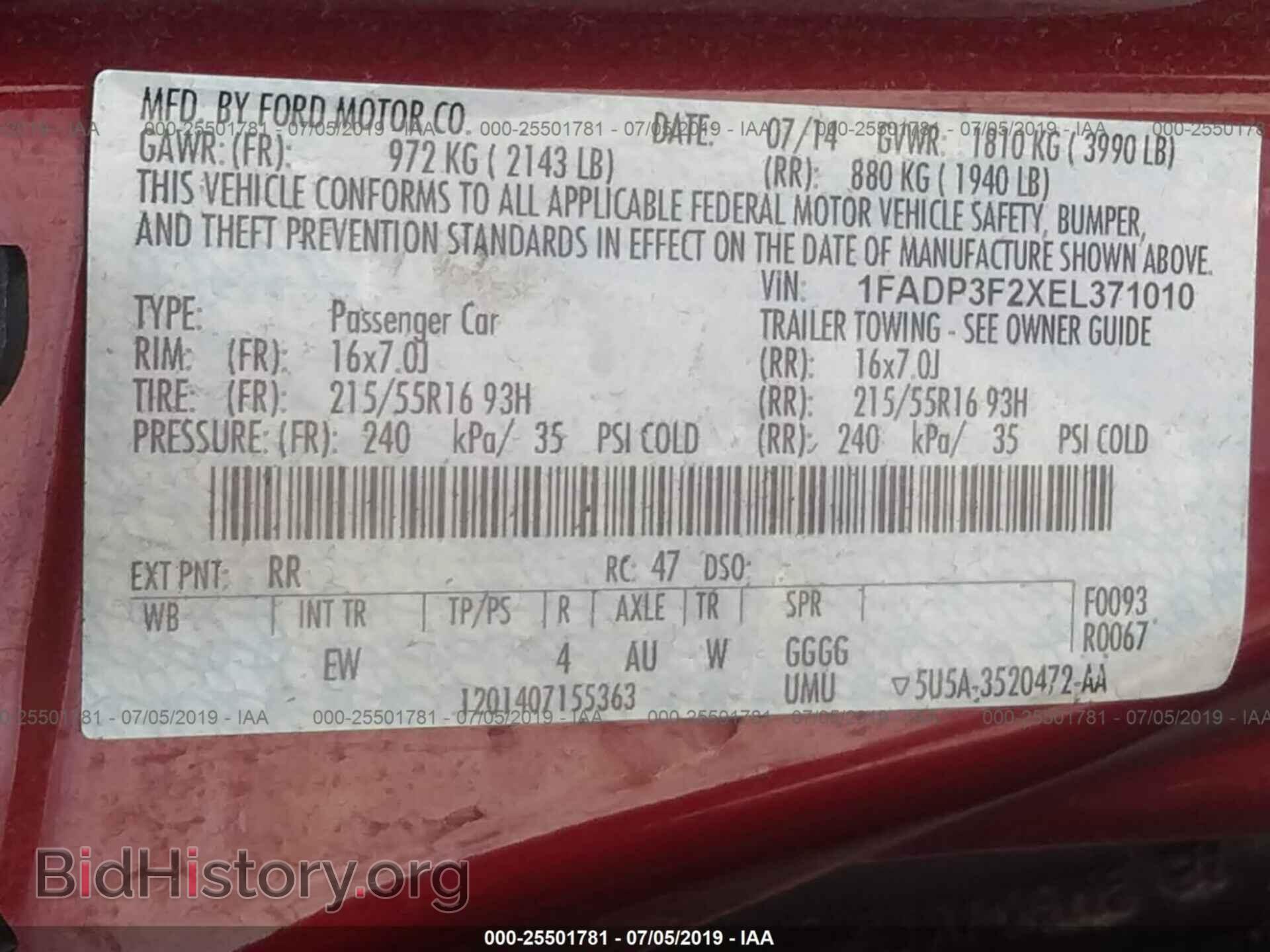2014 FORD FOCUS - VIN: 1FADP3F2XEL371010 - Photo 9