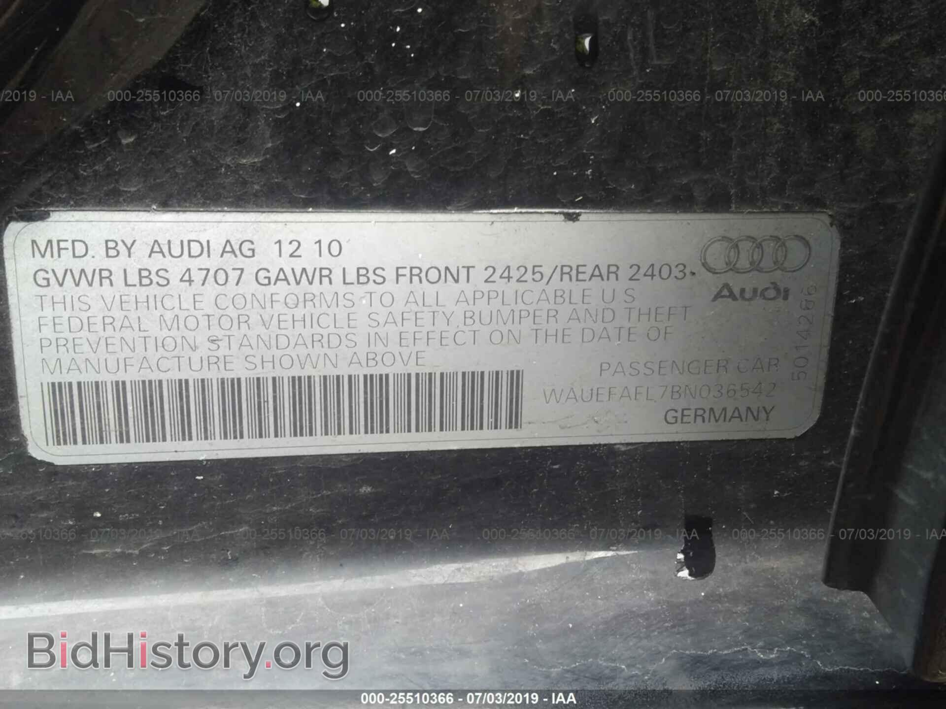 2011 AUDI A4 - VIN: WAUEFAFL7BN036542 - Photo 9