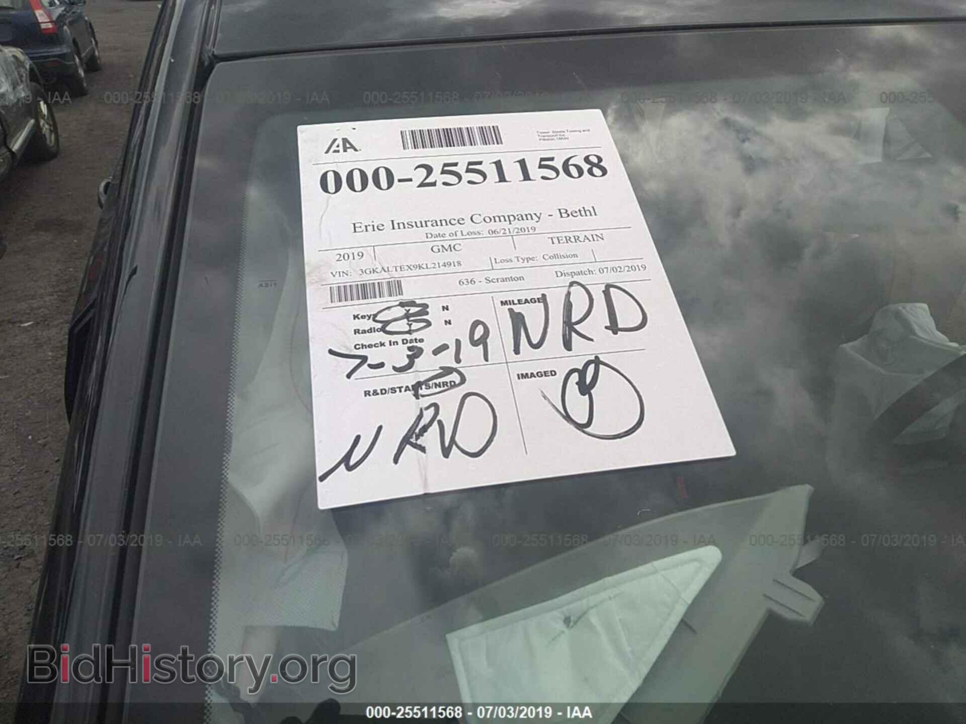 2019 GMC TERRAIN - VIN: 3GKALTEX9KL214918 - Photo 7