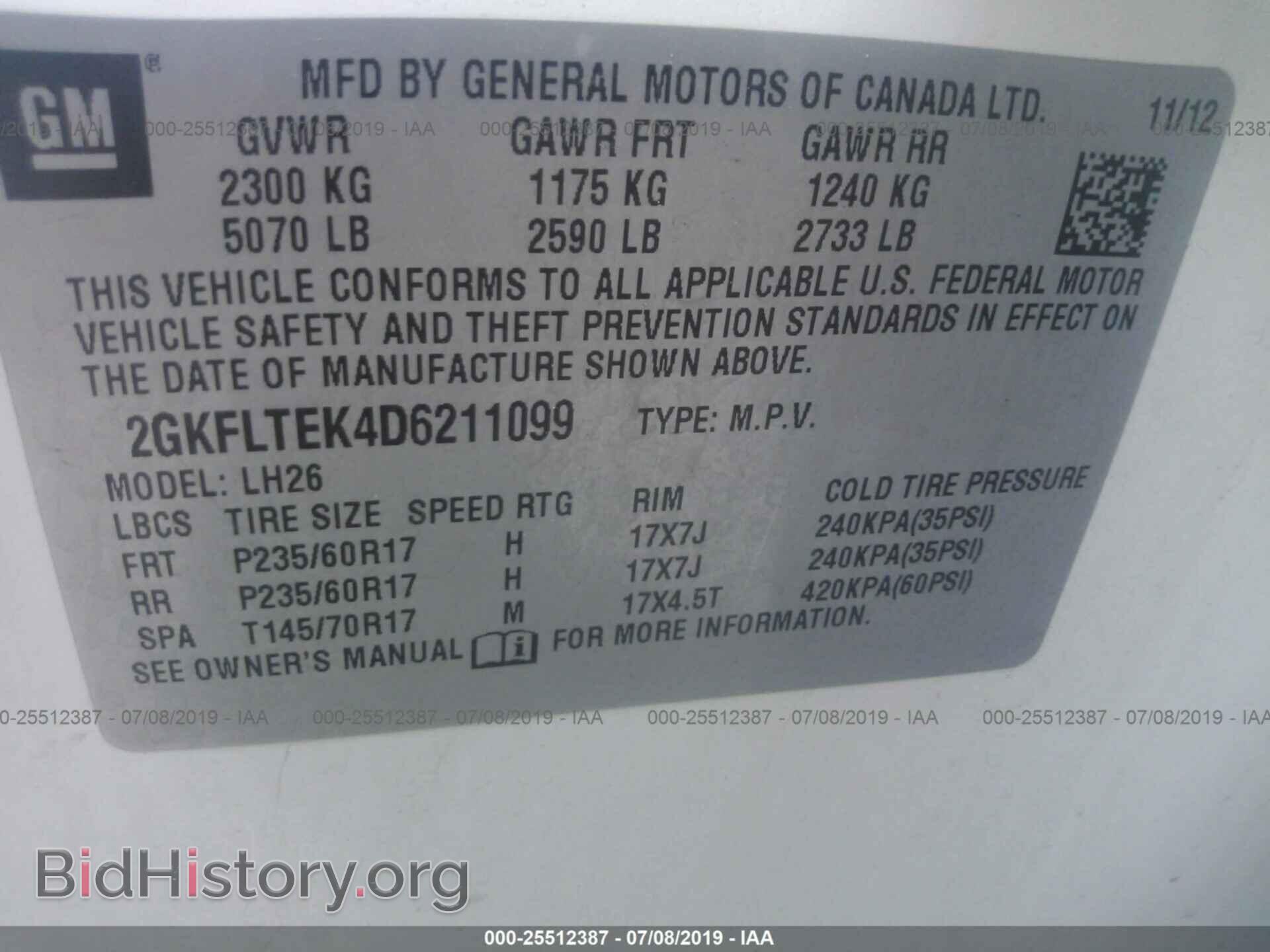 2013 GMC TERRAIN - VIN: 2GKFLTEK4D6211099 - Фото 9