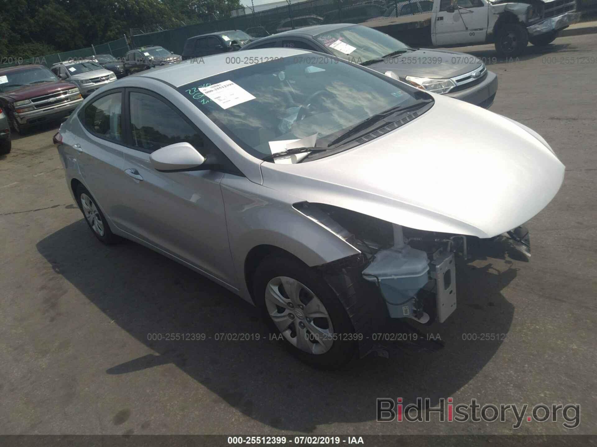 Photo 5NPDH4AE1GH734607 - HYUNDAI ELANTRA 2016