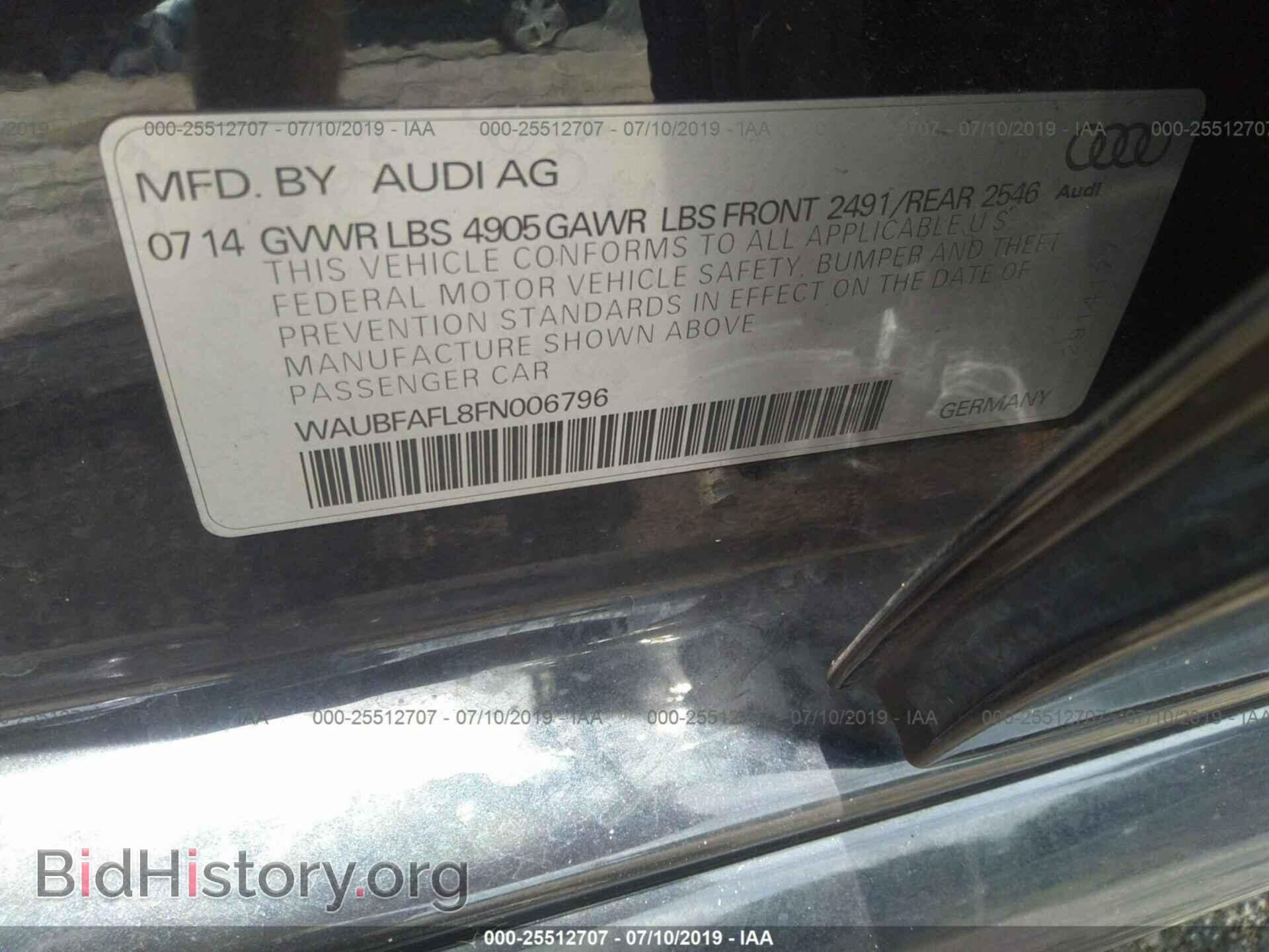 2015 AUDI A4 - VIN: WAUBFAFL8FN006796 - Photo 9