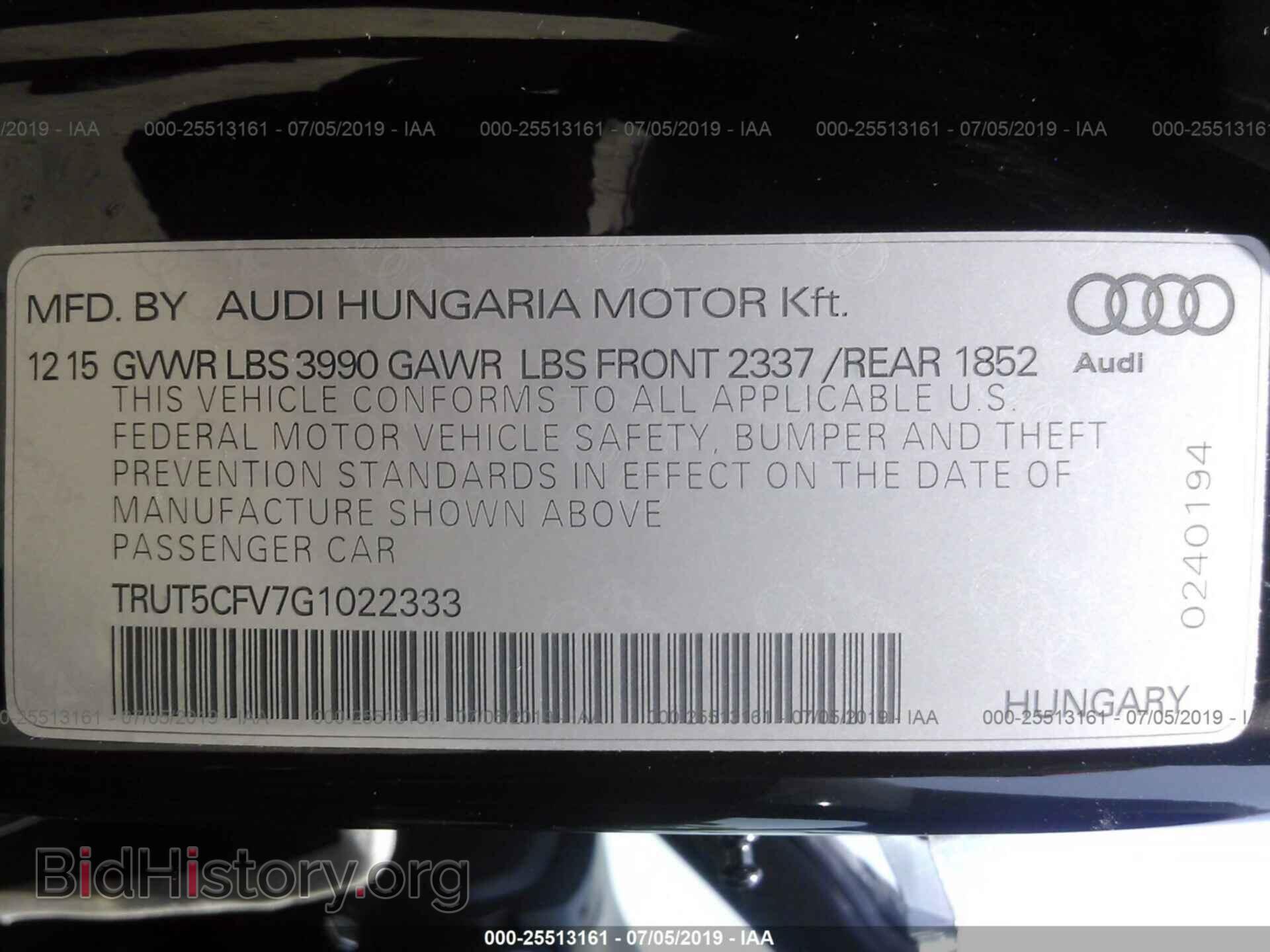 2016 AUDI TT - VIN: TRUT5CFV7G1022333 - Photo 9