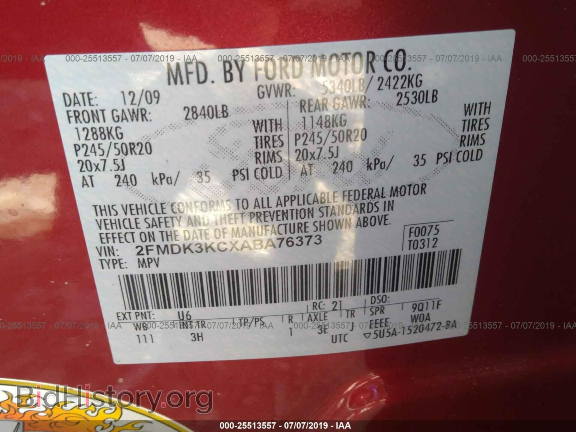2010 FORD EDGE - VIN: 2FMDK3KCXABA76373 - Photo 9