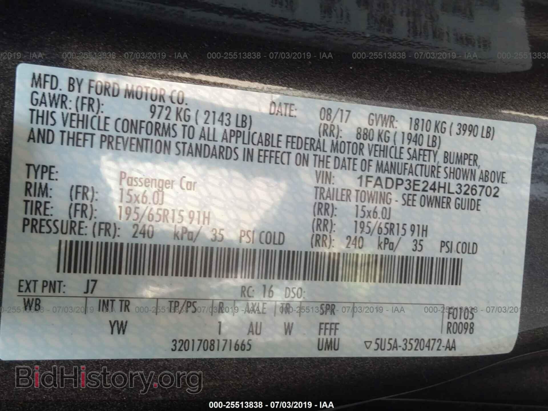 2017 FORD FOCUS - VIN: 1FADP3E24HL326702 - Фото 9