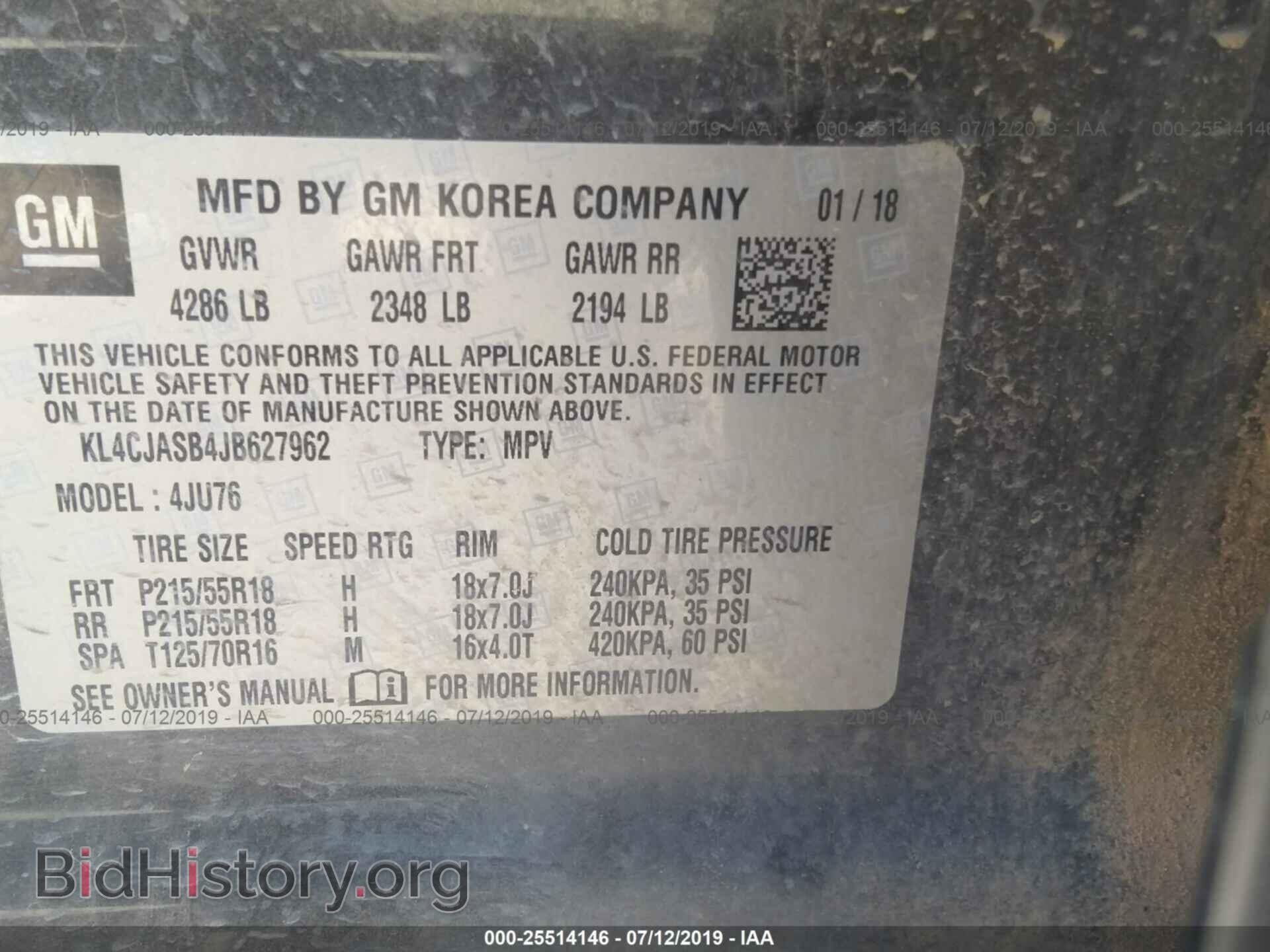 2018 BUICK ENCORE - VIN: KL4CJASB4JB627962 - Photo 9