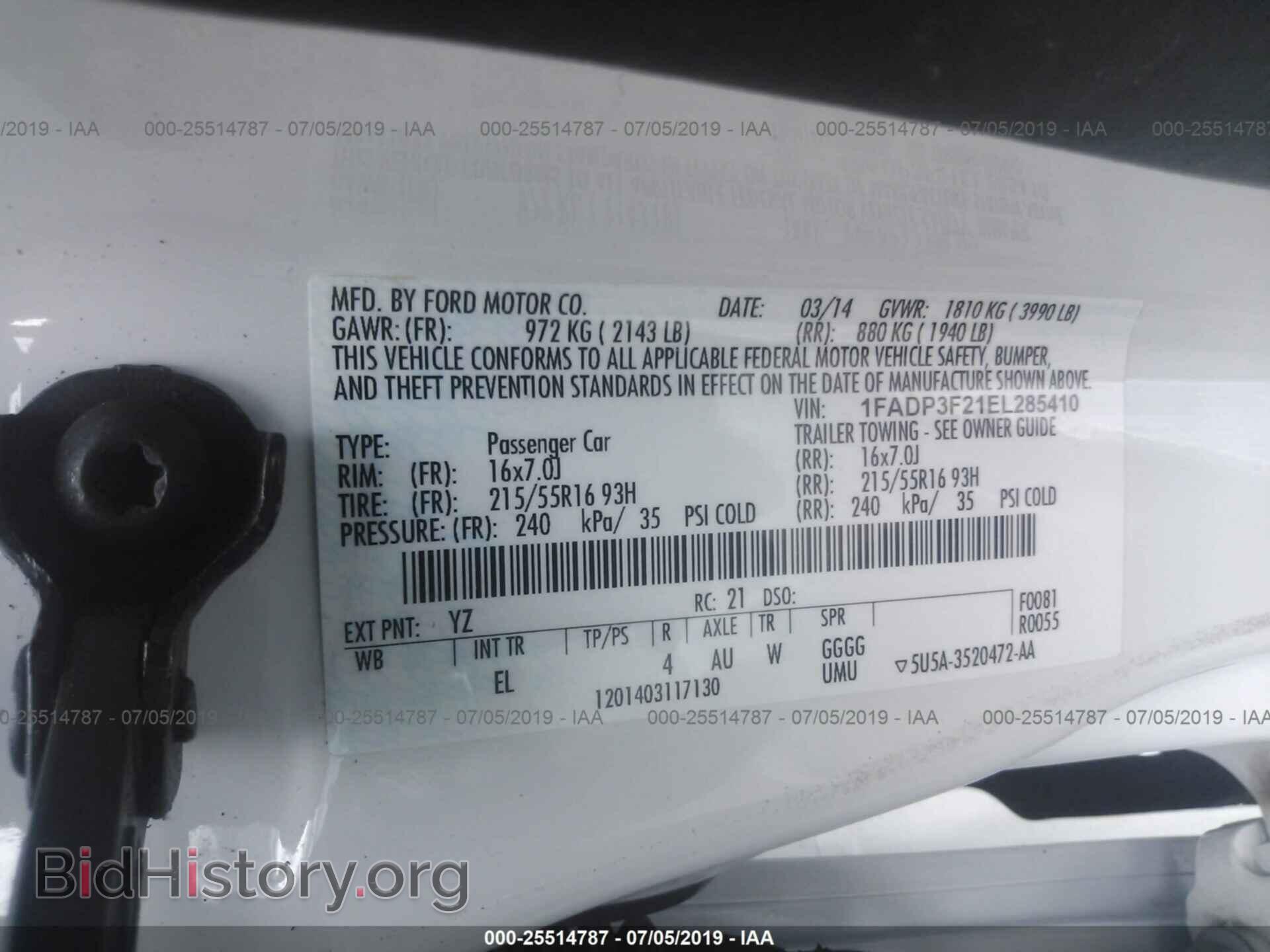 2014 FORD FOCUS - VIN: 1FADP3F21EL285410 - Фото 9