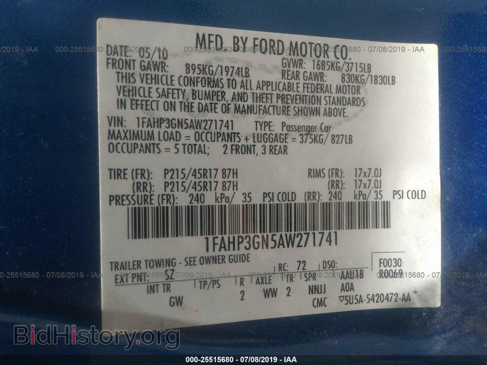 2010 FORD FOCUS - VIN: 1FAHP3GN5AW271741 - Фото 9