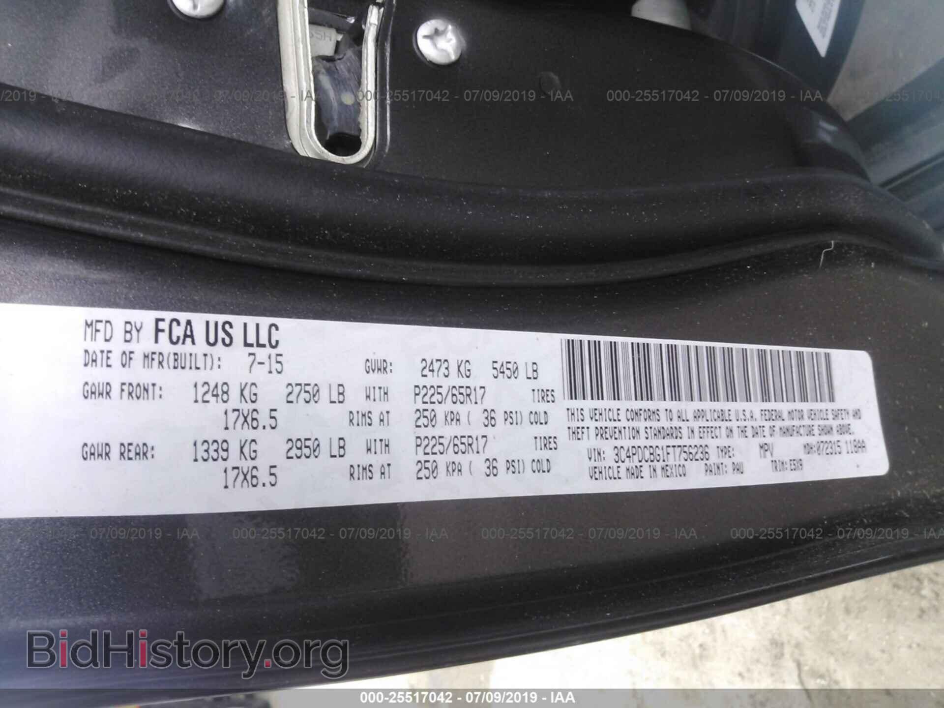 2015 DODGE JOURNEY - VIN: 3C4PDCBG1FT756236 - Photo 9