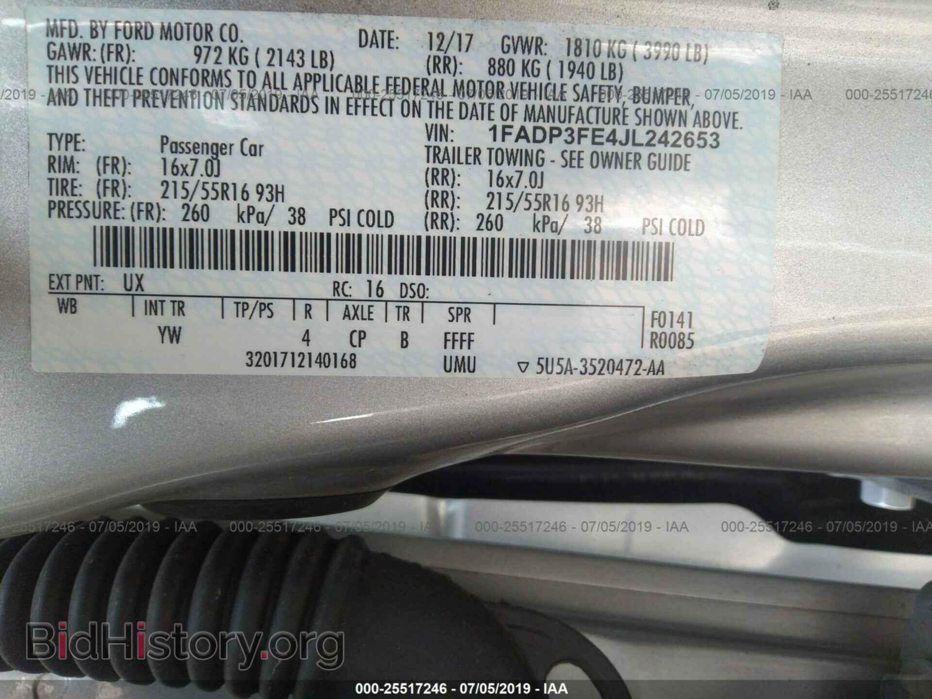 2018 FORD FOCUS - VIN: 1FADP3FE4JL242653 - Фото 9