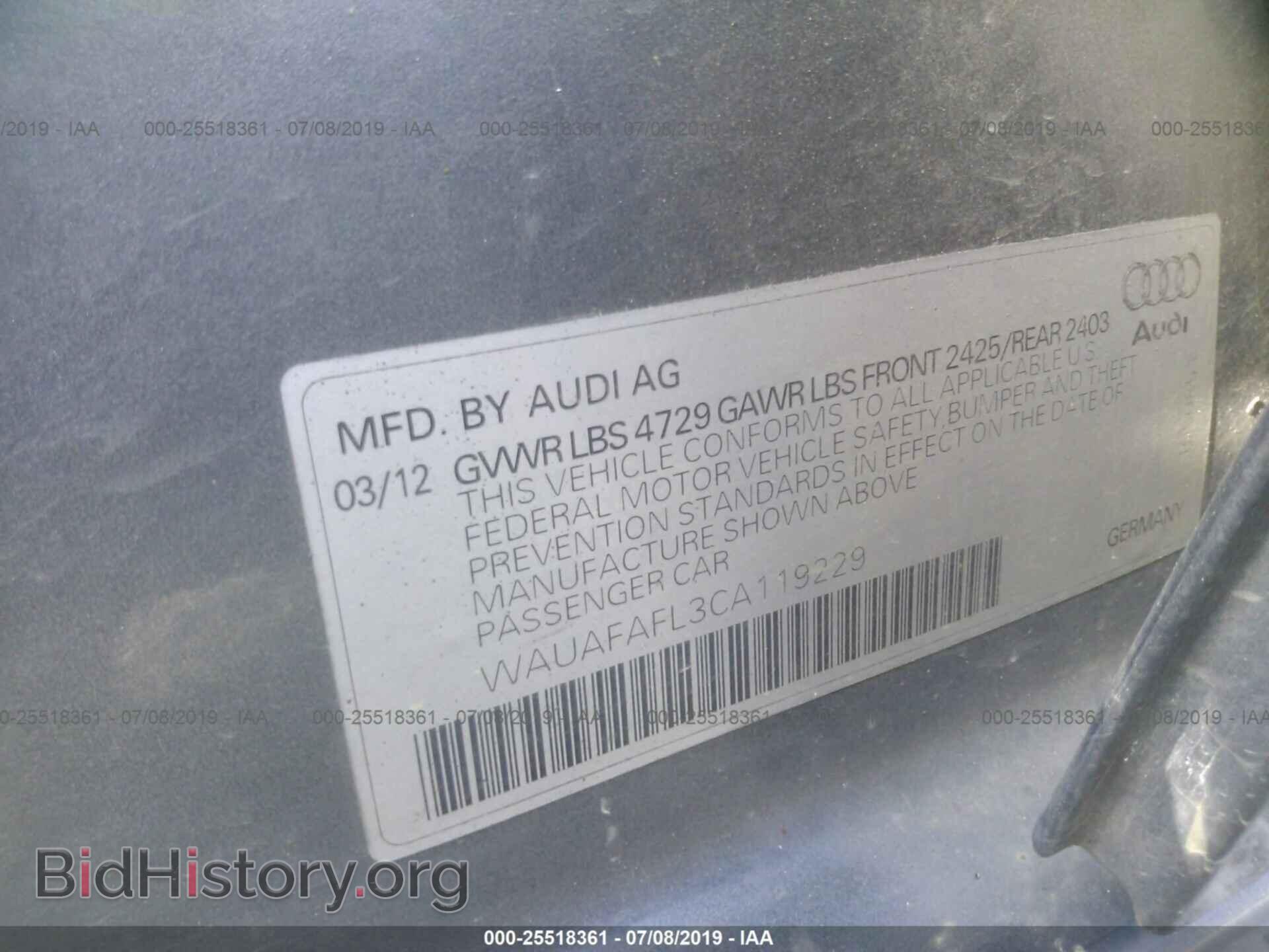 2012 AUDI A4 - VIN: WAUAFAFL3CA119229 - Photo 9