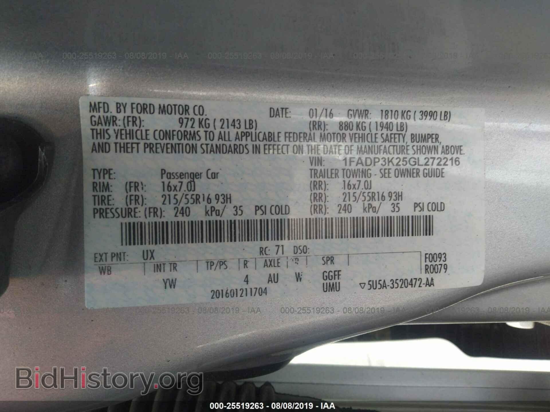 2016 FORD FOCUS - VIN: 1FADP3K25GL272216 - Photo 9