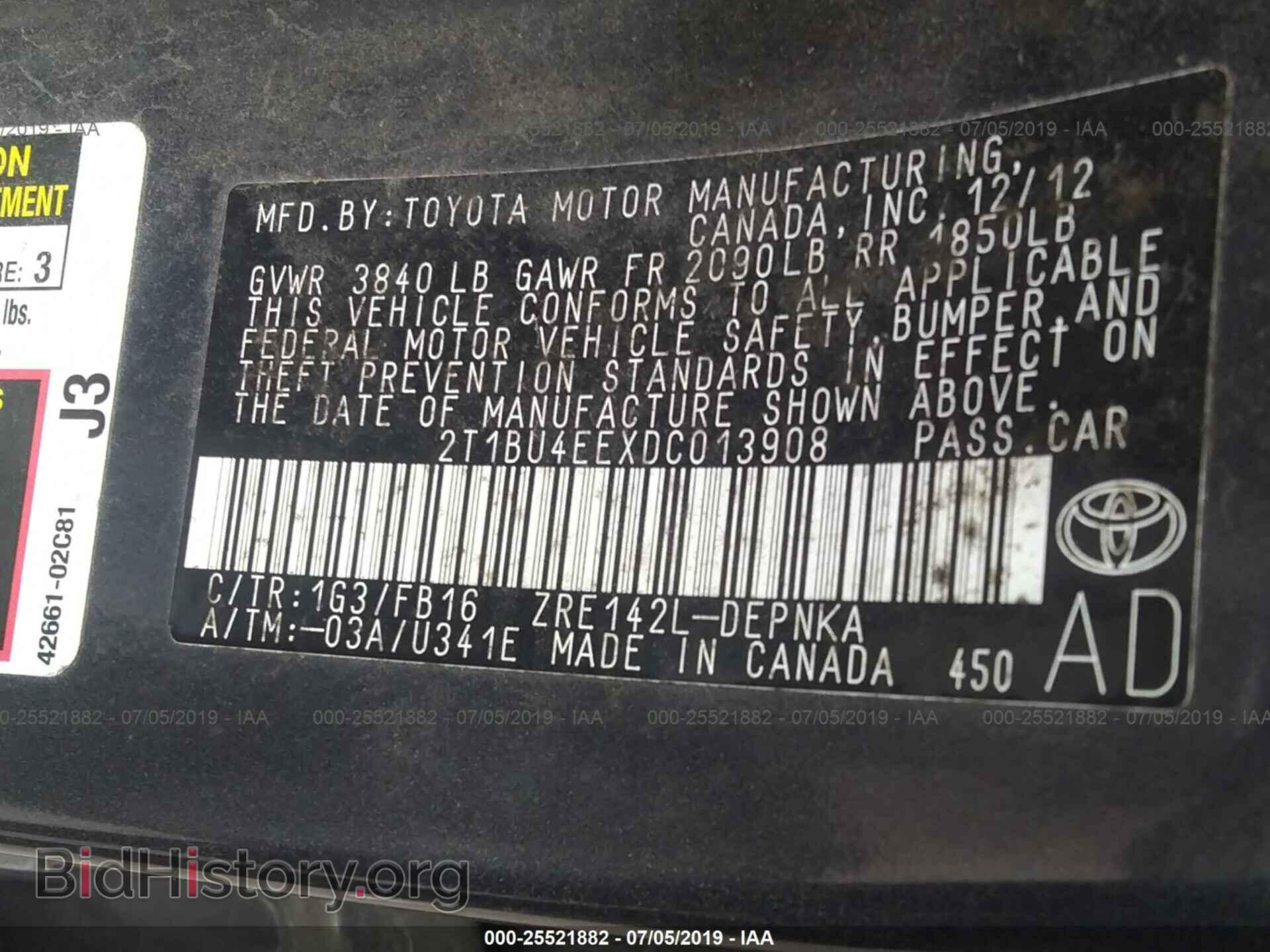 2013 TOYOTA COROLLA - VIN: 2T1BU4EEXDC013908 - Photo 9