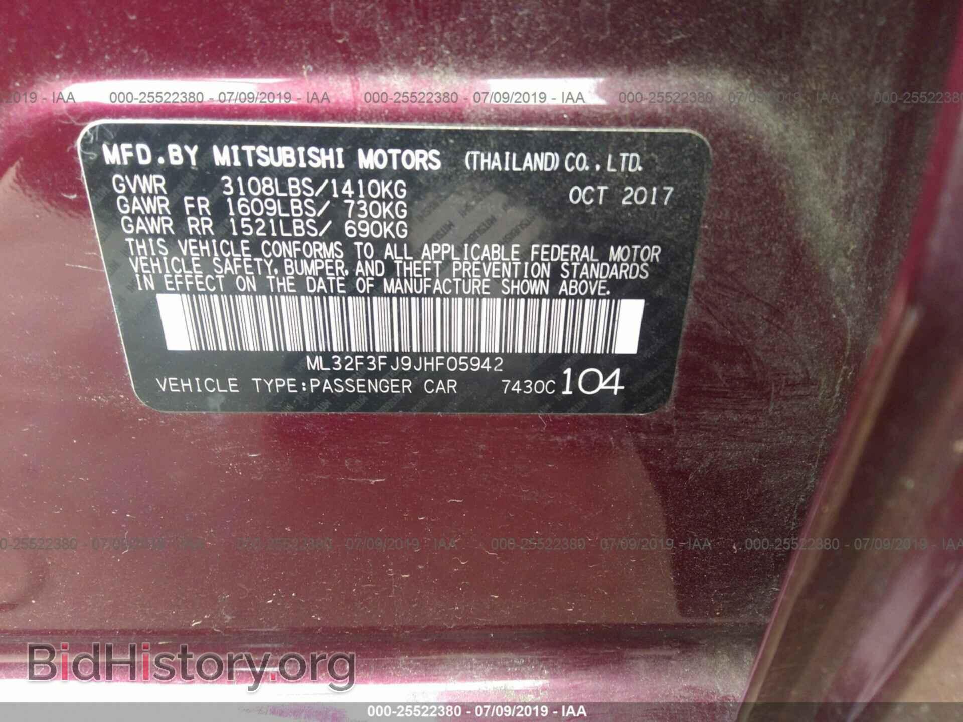 2018 MITSUBISHI MIRAGE - VIN: ML32F3FJ9JHF05942 - Фото 9