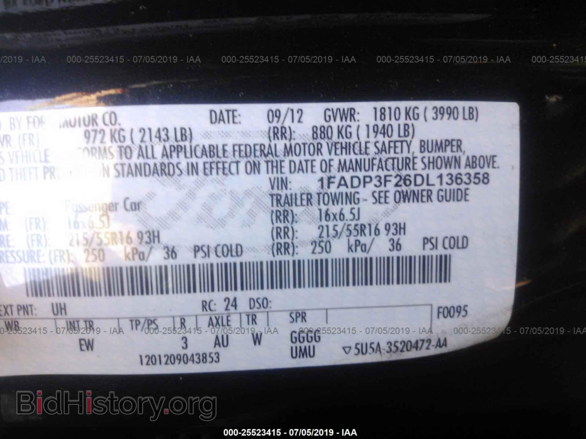 2013 FORD FOCUS - VIN: 1FADP3F26DL136358 - Фото 9