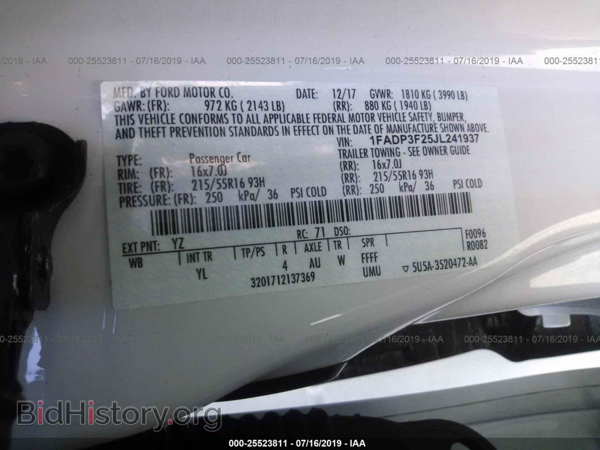 2018 FORD FOCUS - VIN: 1FADP3F25JL241937 - Photo 9