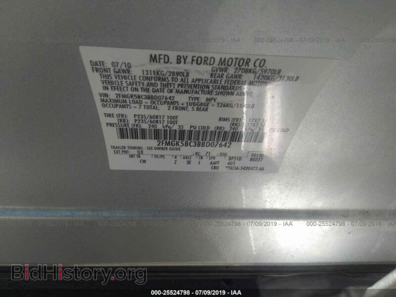 2011 Ford FLEX (VIN 2FMGK5BC3BBD07642) — photo 9 of 10