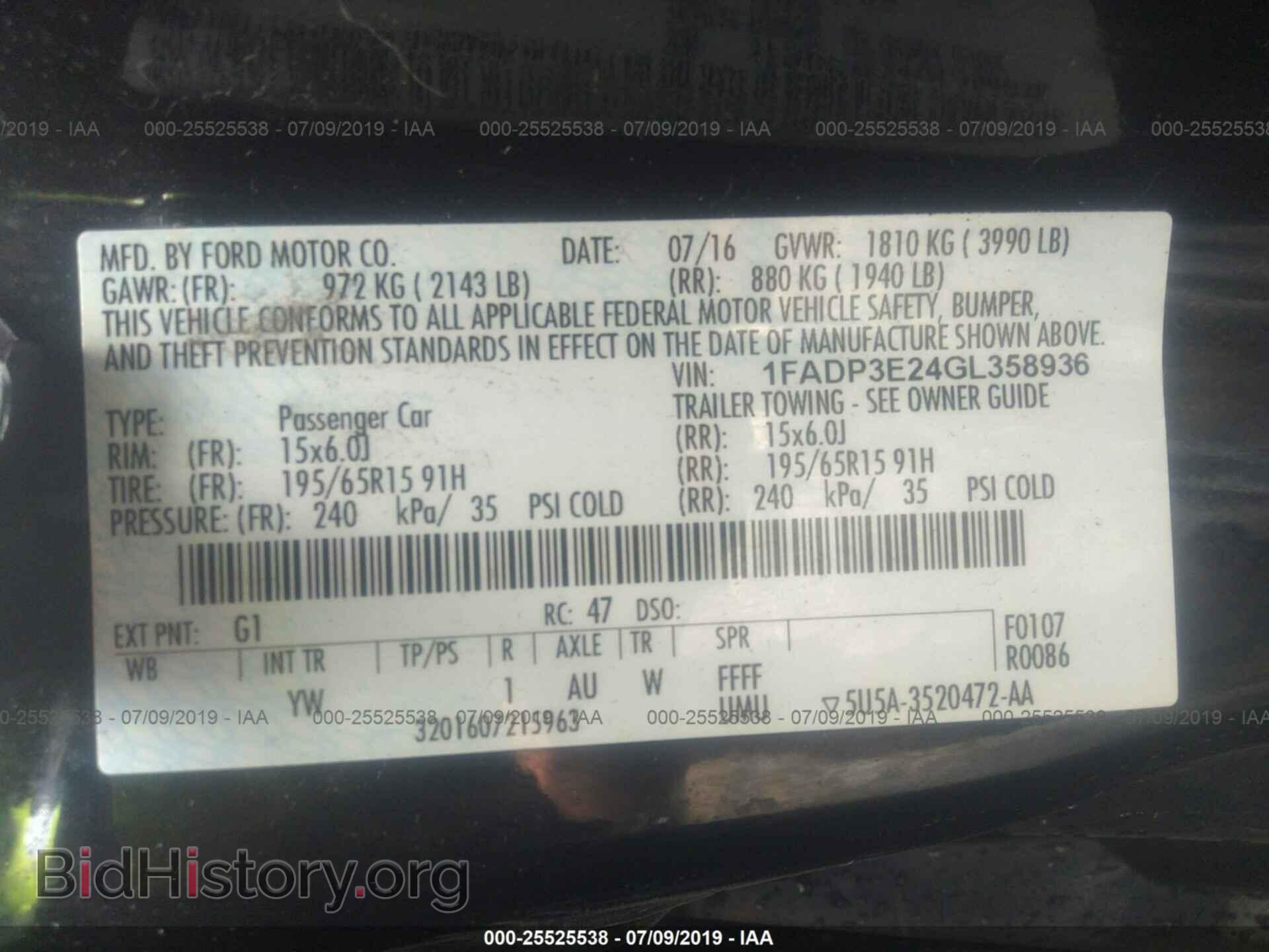 2016 FORD FOCUS - VIN: 1FADP3E24GL358936 - Photo 9