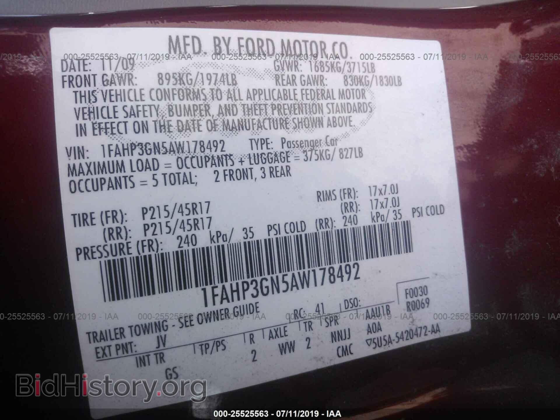 2010 FORD FOCUS - VIN: 1FAHP3GN5AW178492 - Фото 9