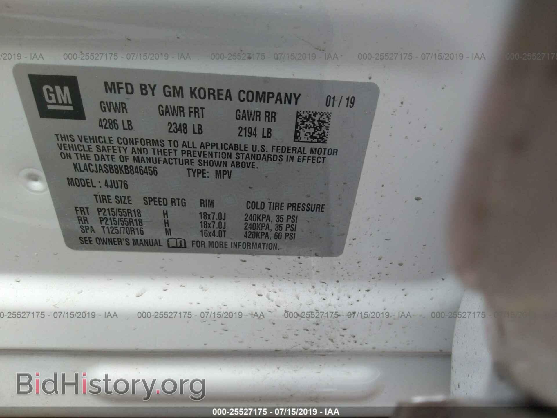 2019 BUICK ENCORE - VIN: KL4CJASB8KB846456 - Фото 9