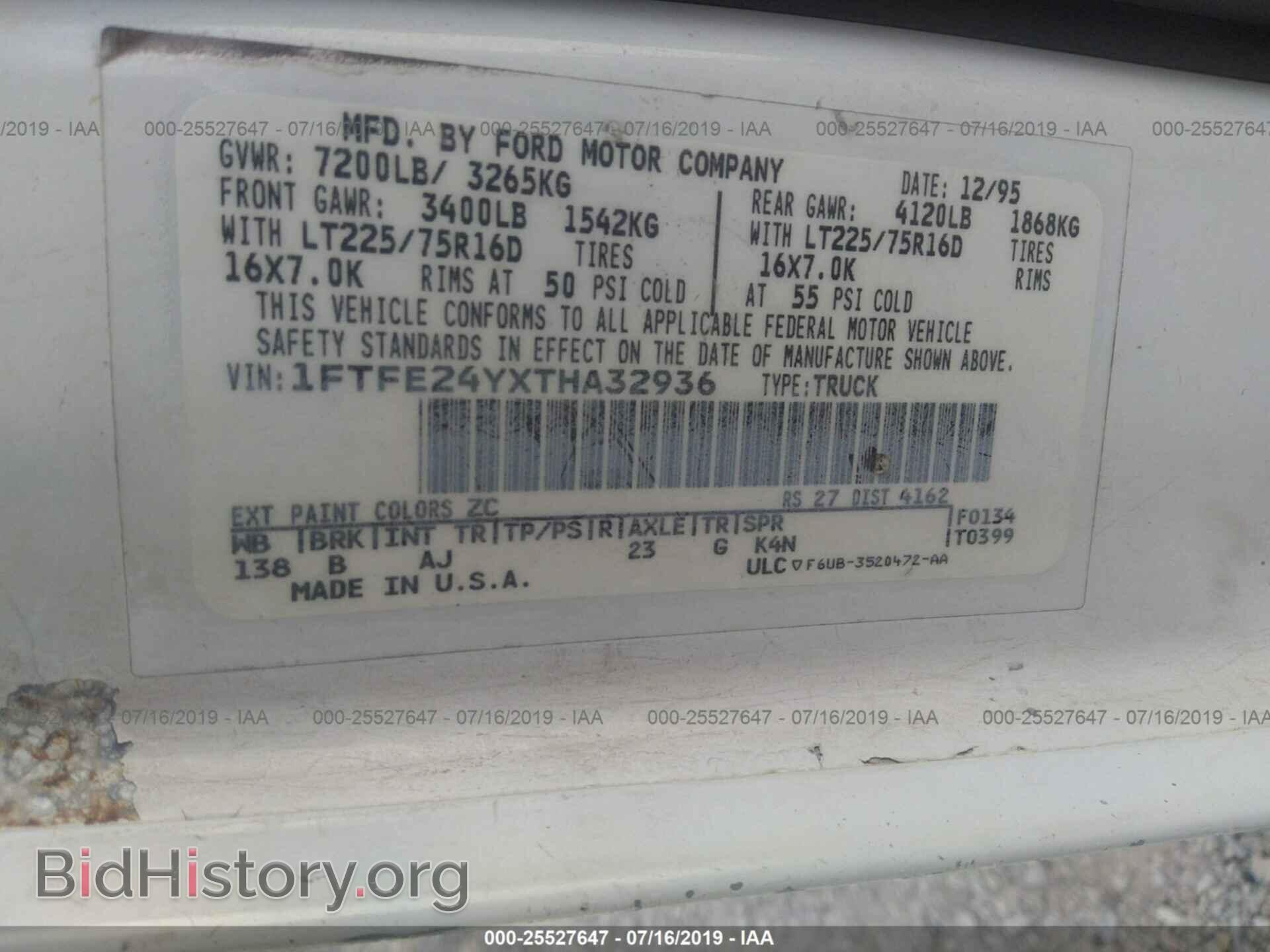 1996 FORD ECONOLINE - VIN: 1FTFE24YXTHA32936 - Photo 9