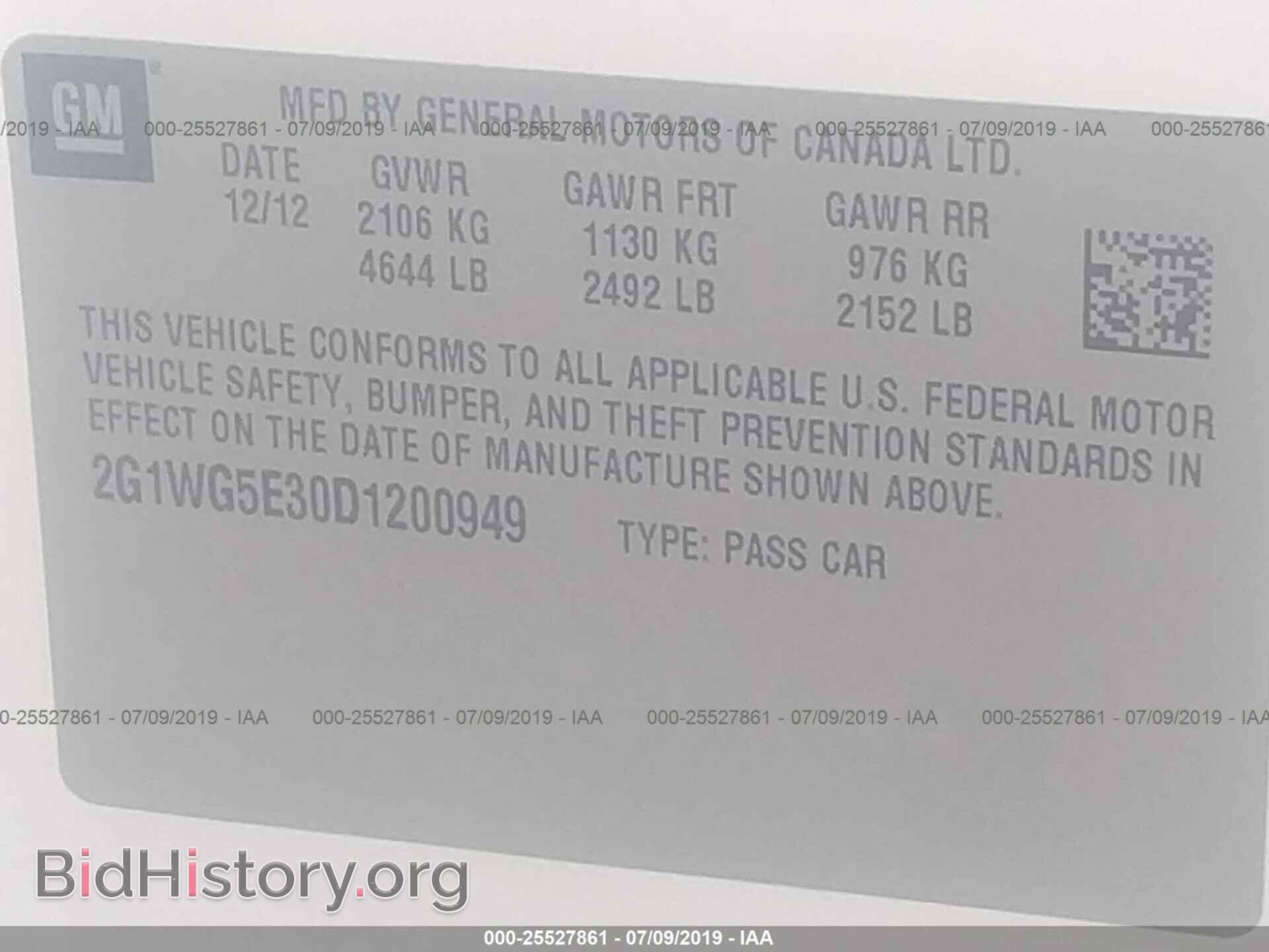 2013 CHEVROLET IMPALA - VIN: 2G1WG5E30D1200949 - Фото 9