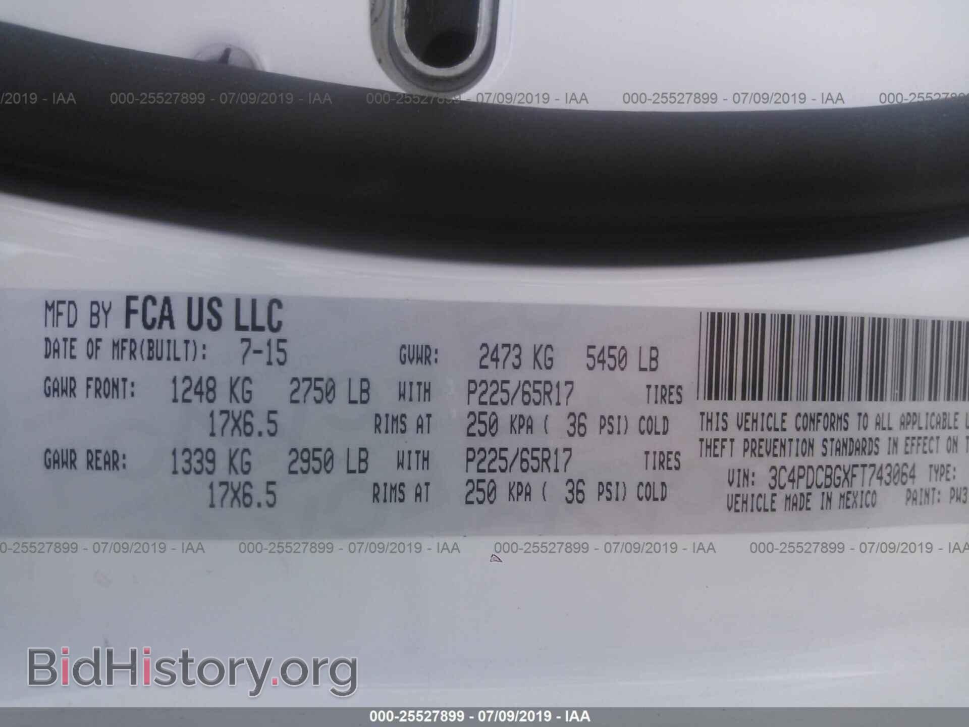 2015 DODGE JOURNEY - VIN: 3C4PDCBGXFT743064 - Photo 9