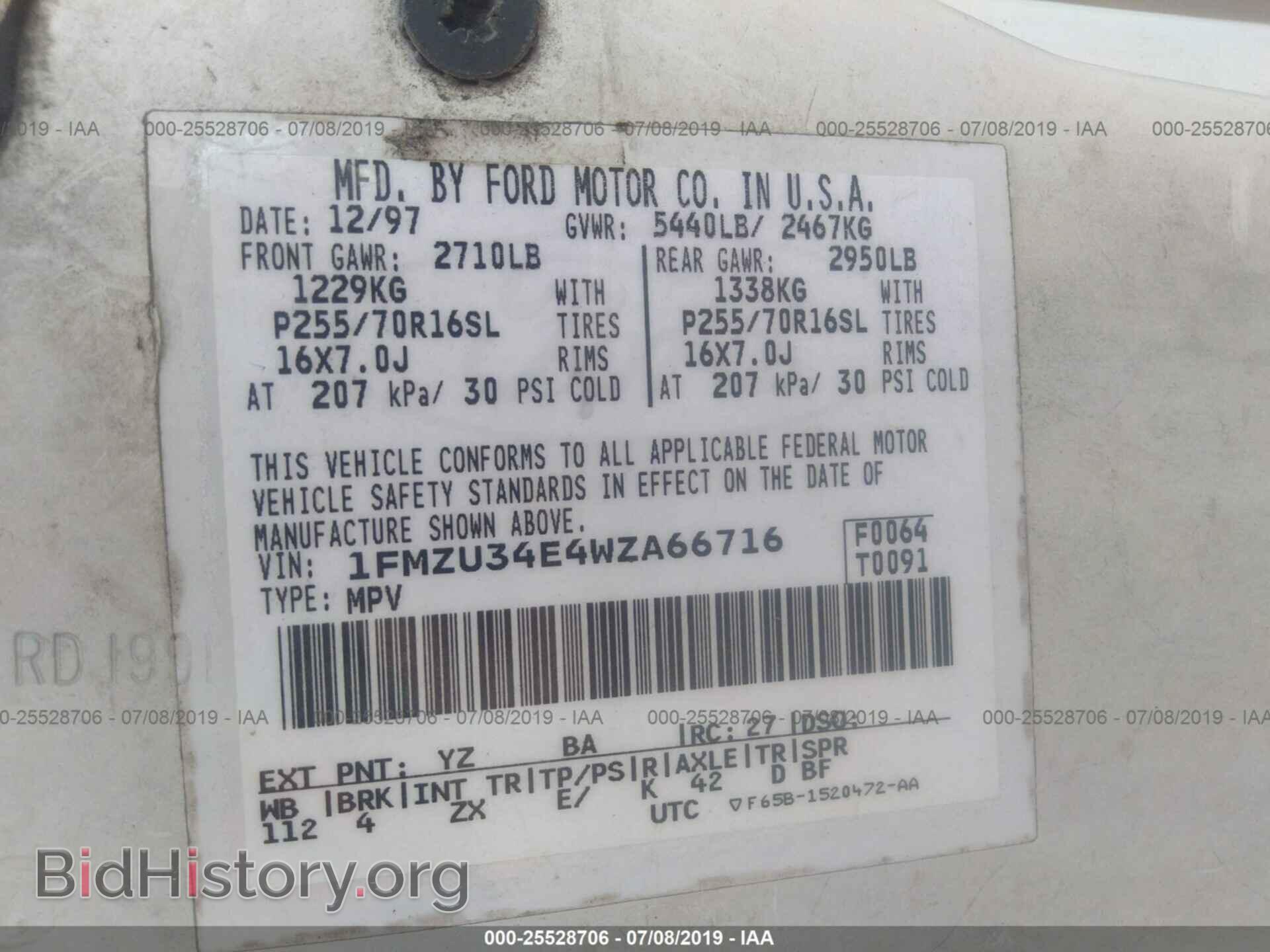 1998 FORD EXPLORER - VIN: 1FMZU34E4WZA66716 - Photo 9