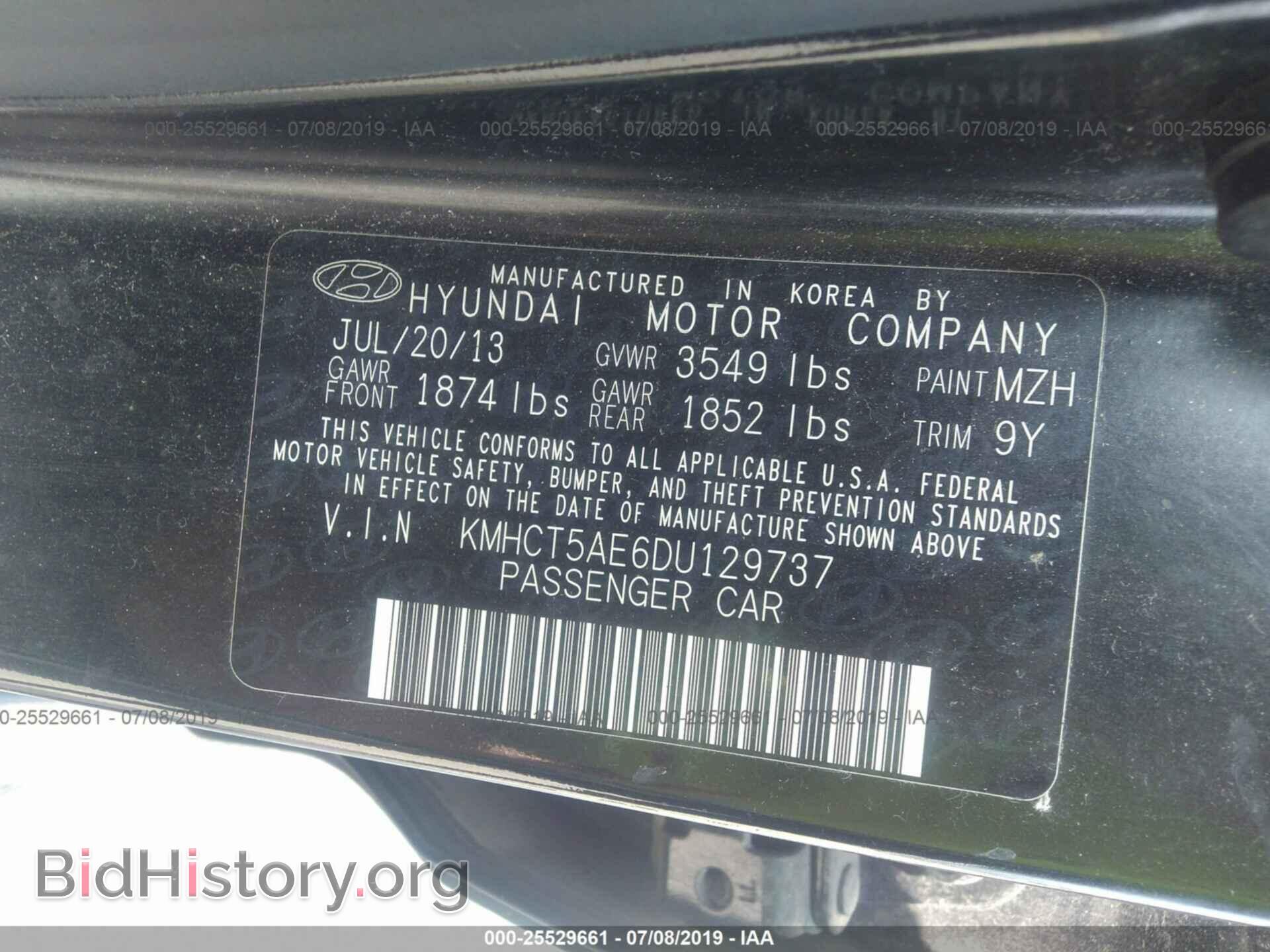 2013 HYUNDAI ACCENT - VIN: KMHCT5AE6DU129737 - Фото 9