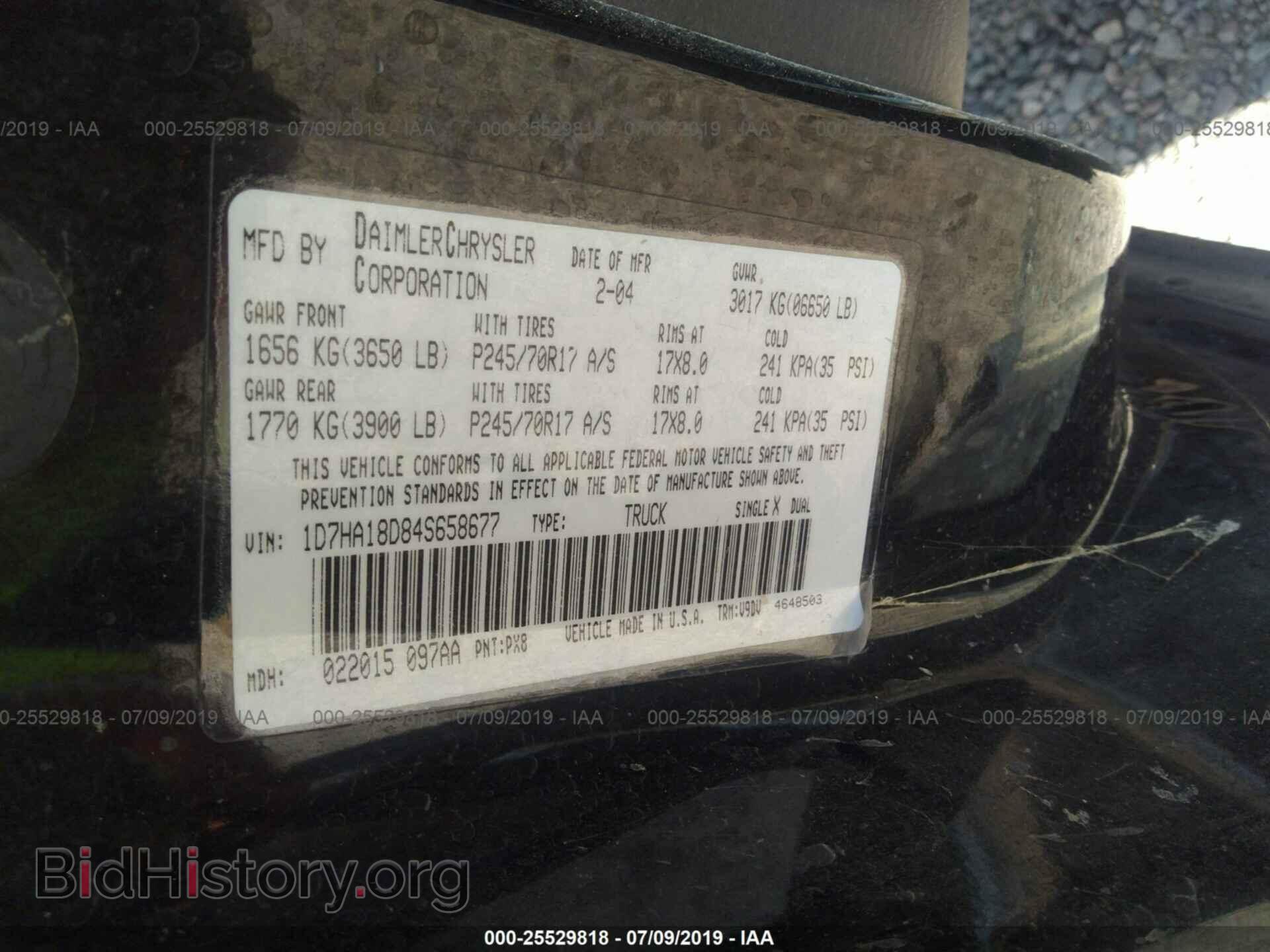 2004 DODGE RAM 1500 - VIN: 1D7HA18D84S658677 - Фото 9